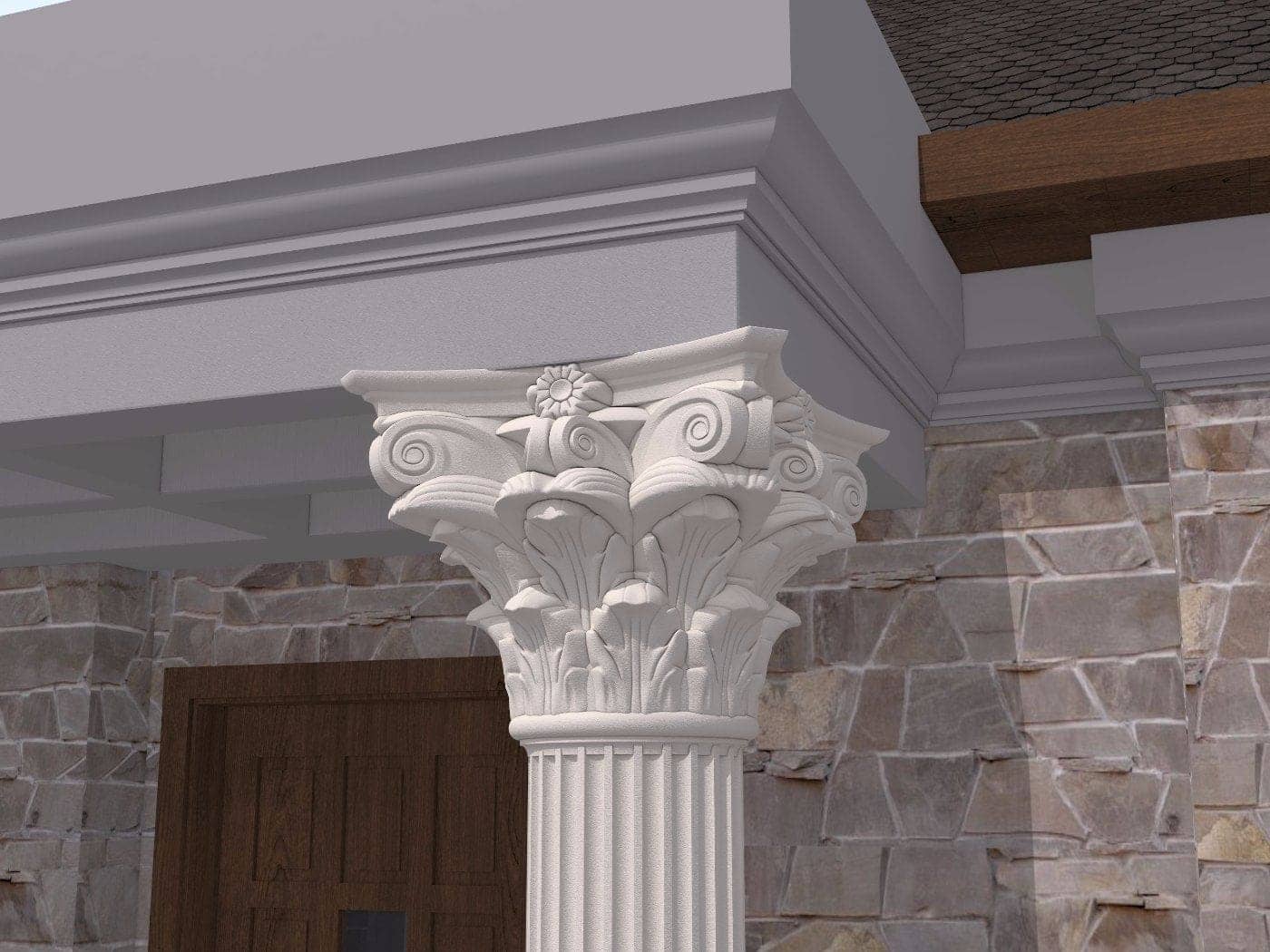 Chapiteau corinthien — profil décoratif de façade Profilia Décor, Colonnes décoratives, vue 2