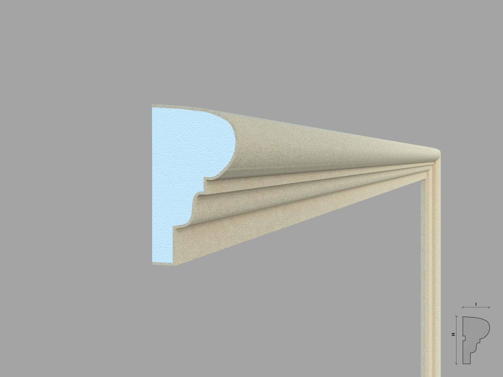 Encadrement de fenêtre FP102 — profil décoratif de façade Profilia Décor, Encadrements de fenêtres, vue 3