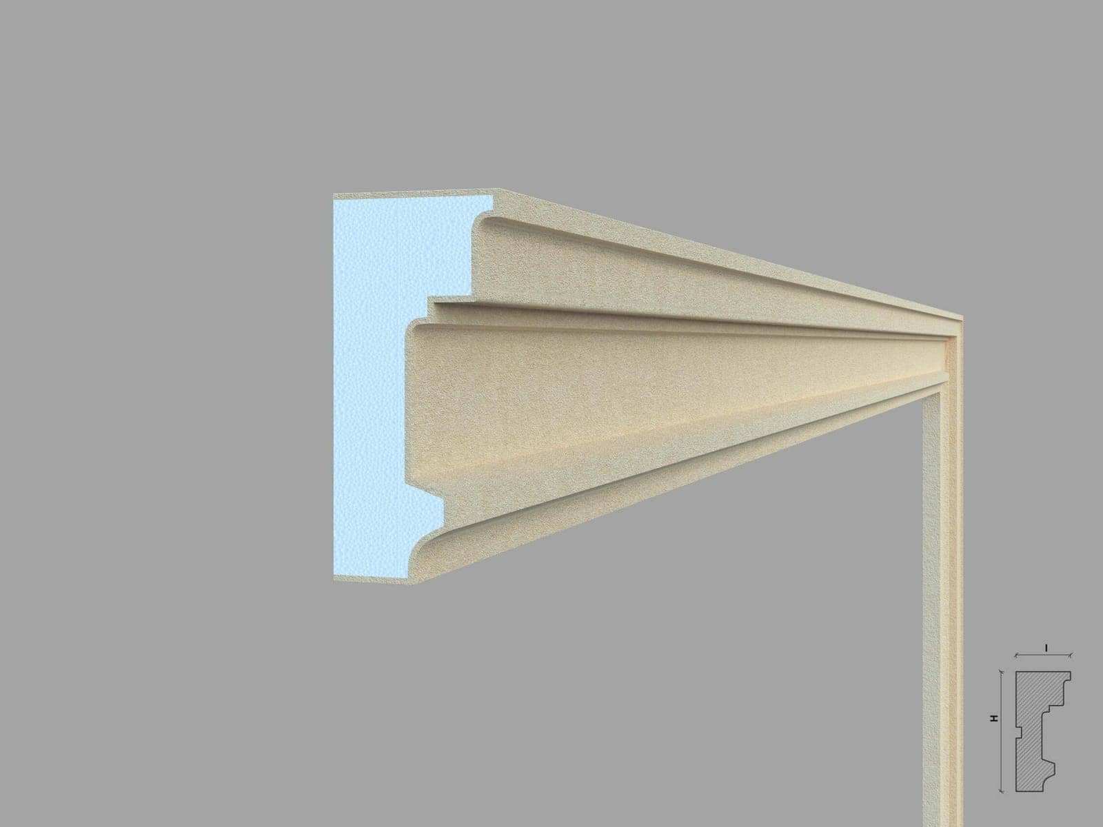 Encadrement de fenêtre FP104 — profil décoratif de façade Profilia Décor, Encadrements de fenêtres, vue 3