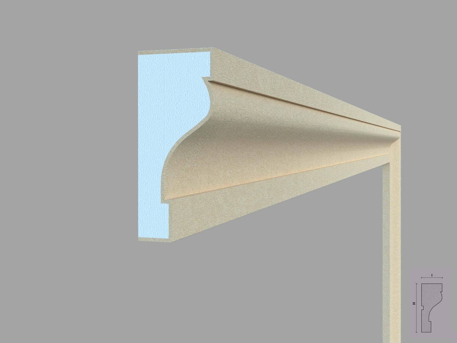 Encadrement de fenêtre FP105 — profil décoratif de façade Profilia Décor, Encadrements de fenêtres, vue 3