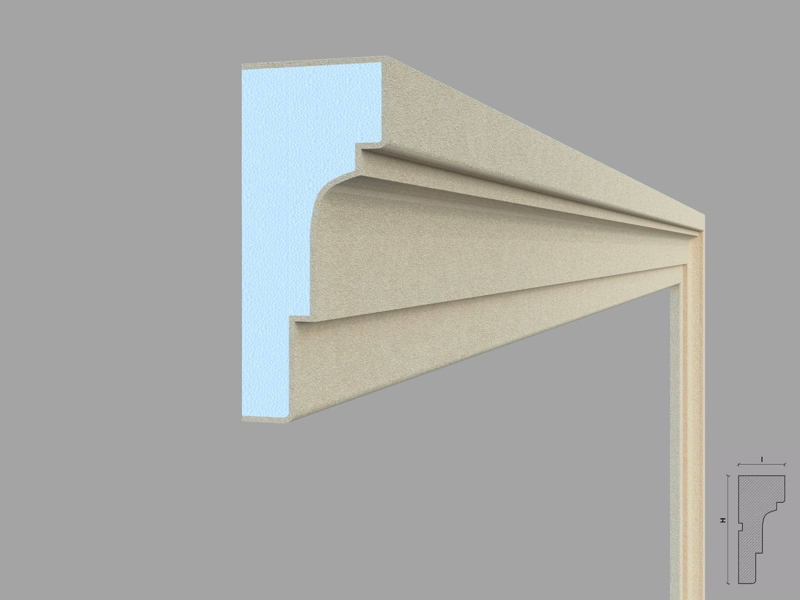 Encadrement de fenêtre FP106 — profil décoratif de façade Profilia Décor, Encadrements de fenêtres, vue 3