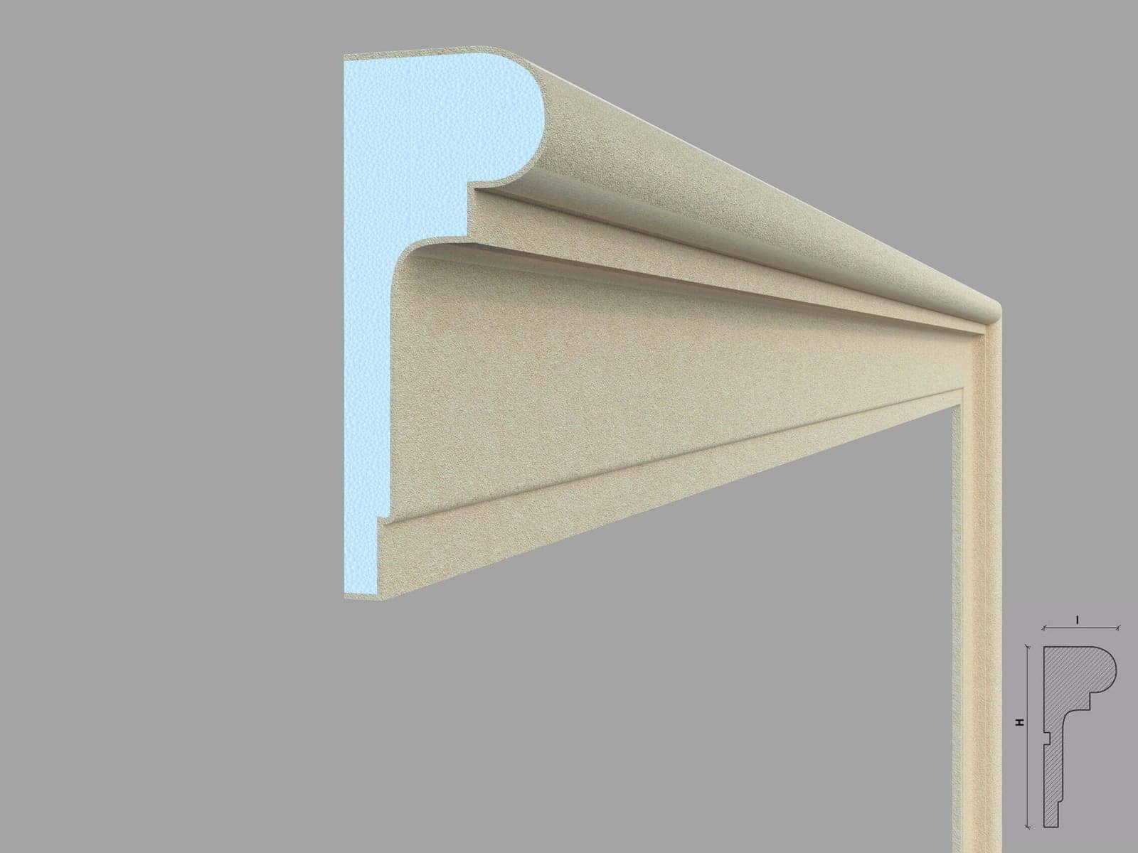 Encadrement de fenêtre FP107 — profil décoratif de façade Profilia Décor, Encadrements de fenêtres, vue 3