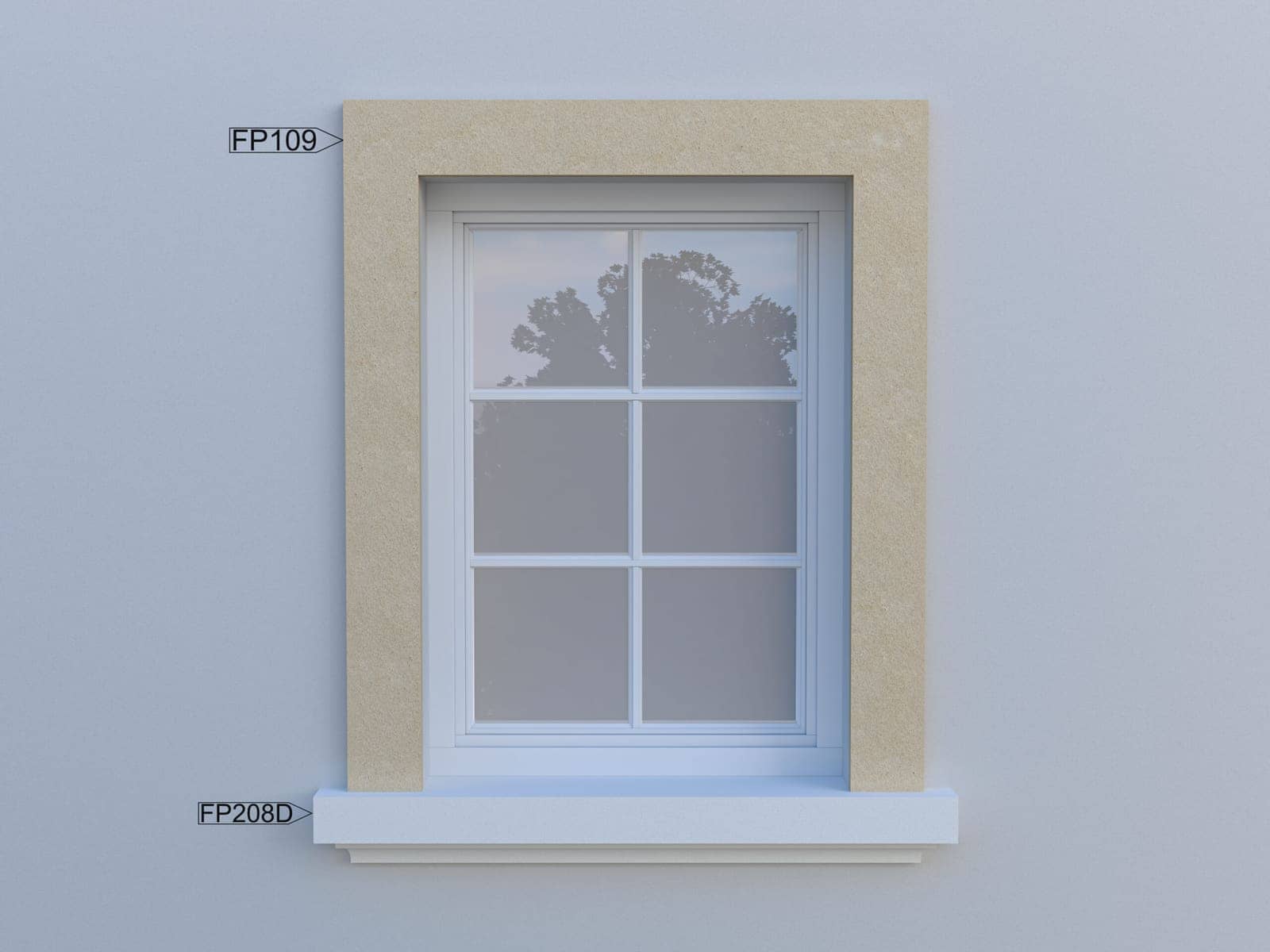 Encadrement de fenêtre FP109 — profil décoratif de façade Profilia Décor, Encadrements de fenêtres, vue 2