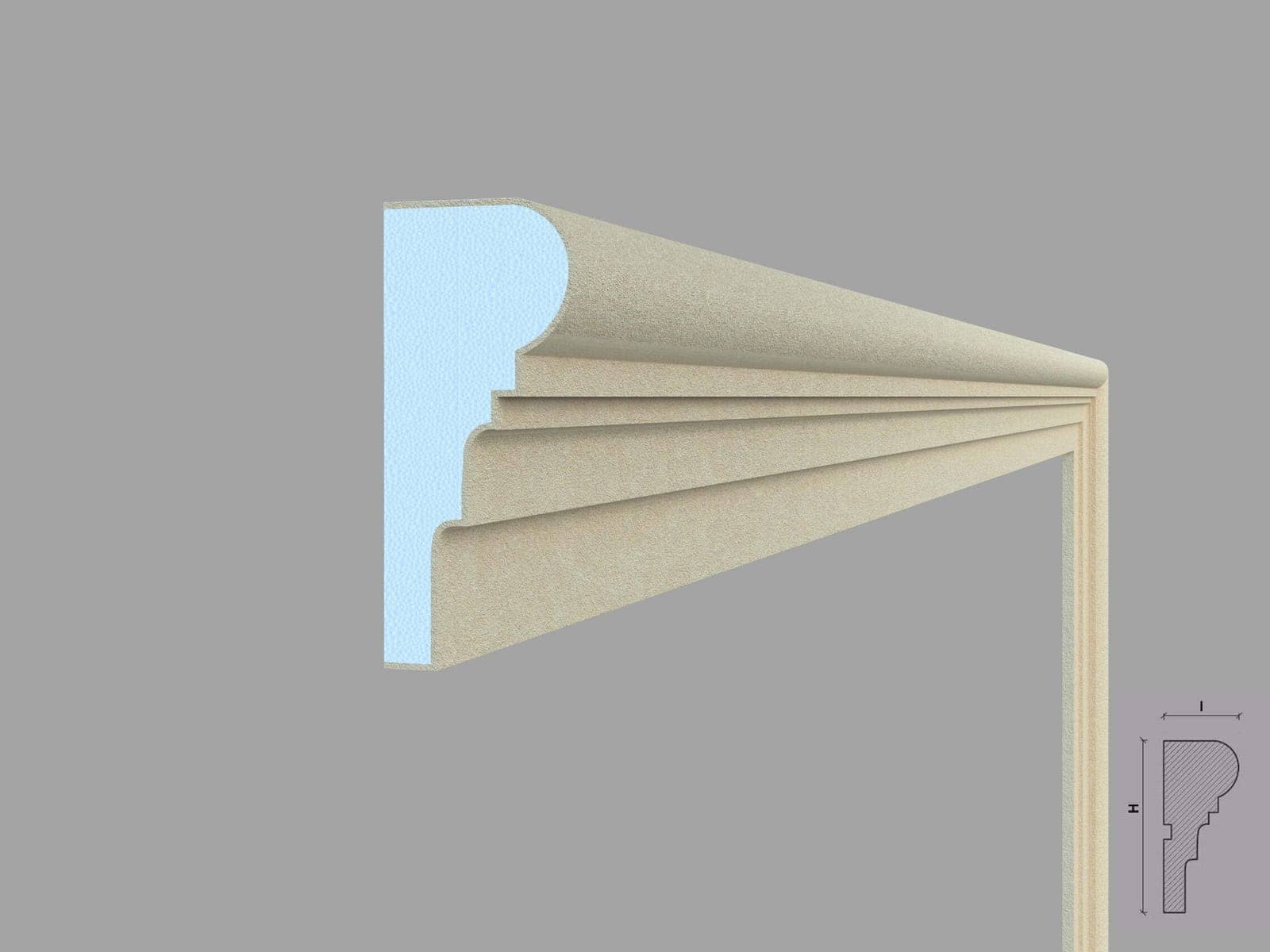 Encadrement de fenêtre FP114 — profil décoratif de façade Profilia Décor, Encadrements de fenêtres, vue 4