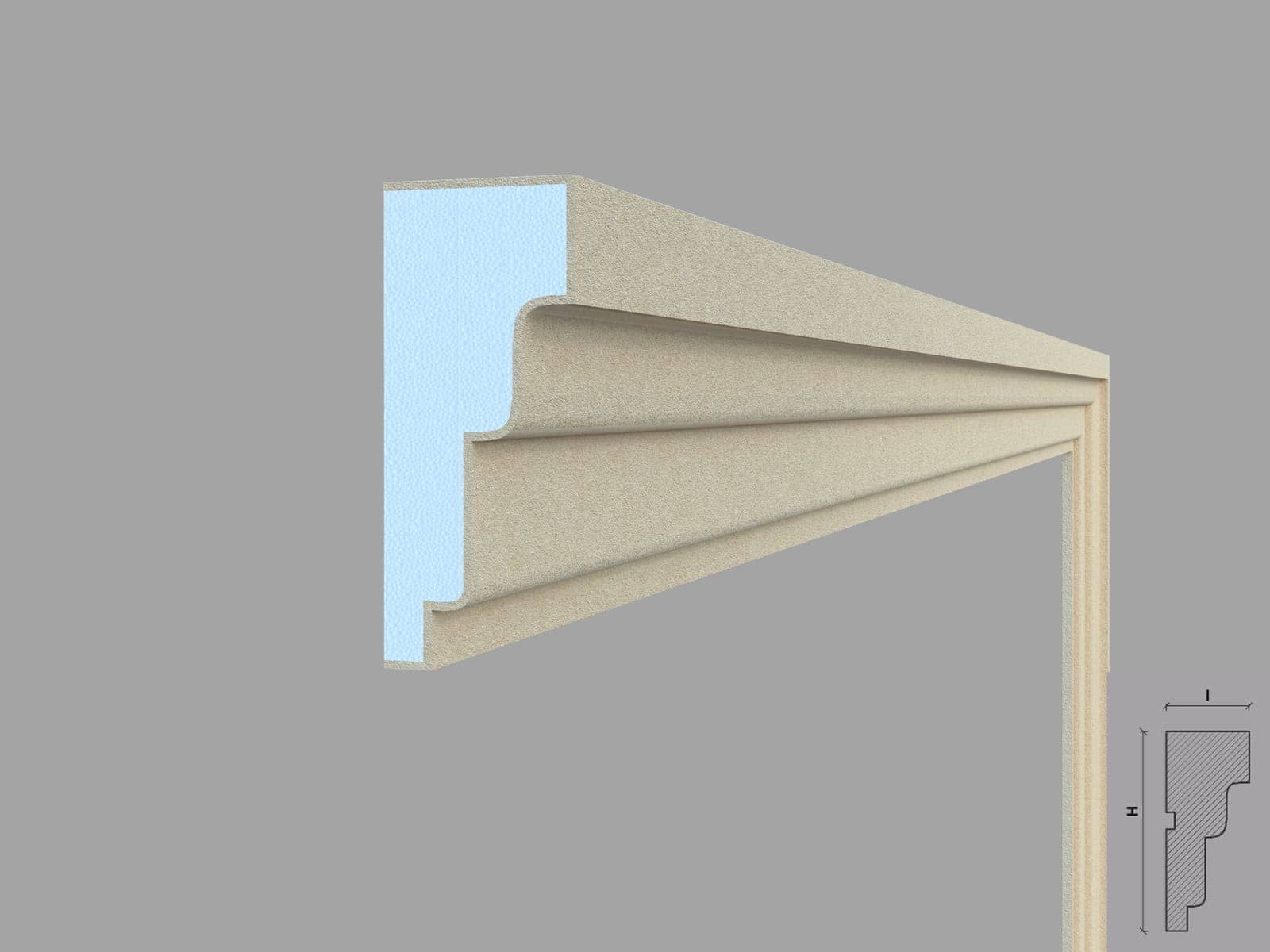 Encadrement de fenêtre FP115 — profil décoratif de façade Profilia Décor, Encadrements de fenêtres, vue 3