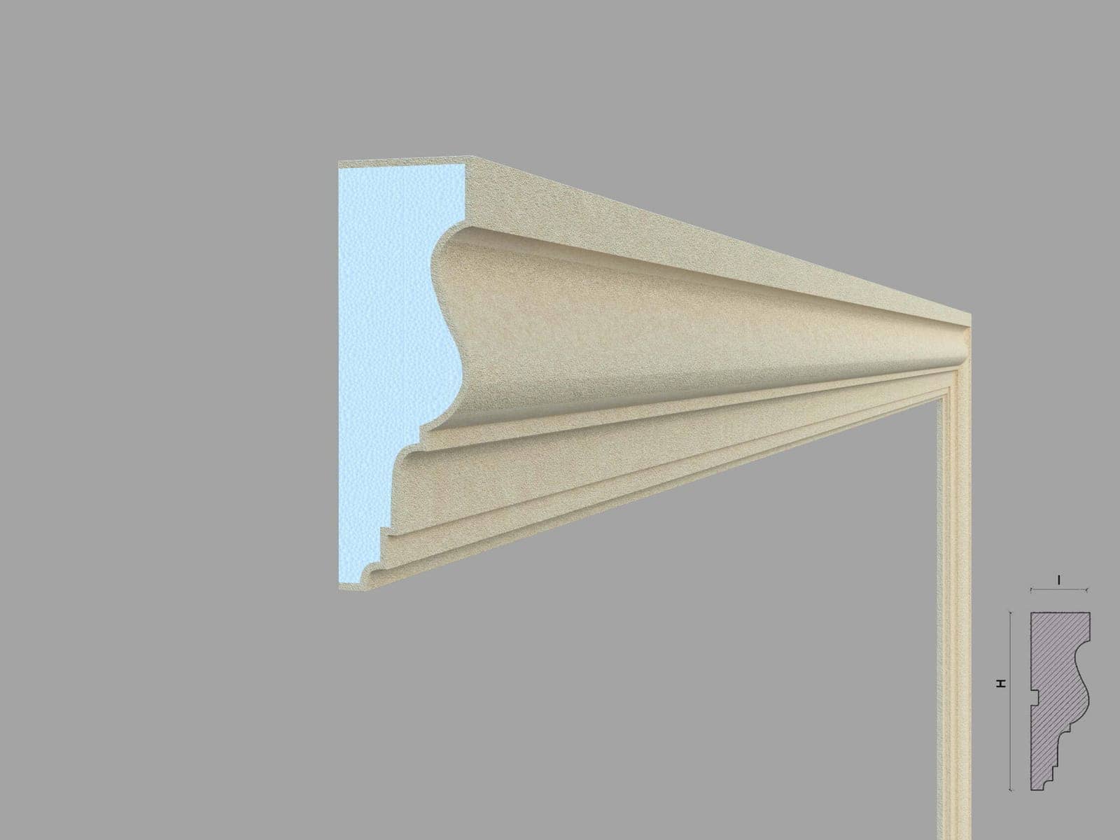 Encadrement de fenêtre FP116 — profil décoratif de façade Profilia Décor, Encadrements de fenêtres, vue 4