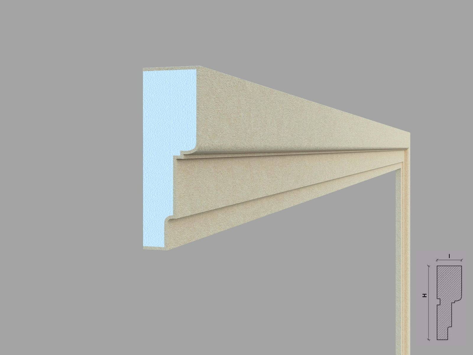 Encadrement de fenêtre FP117 — profil décoratif de façade Profilia Décor, Encadrements de fenêtres, vue 3