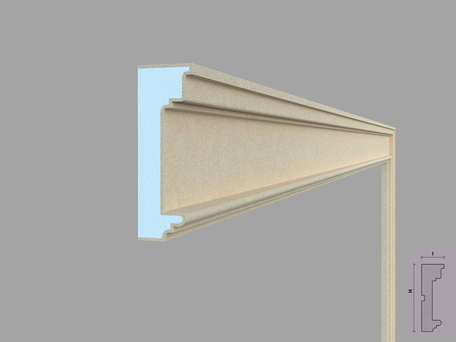 Encadrement de fenêtre FP118 — profil décoratif de façade Profilia Décor, Encadrements de fenêtres, vue 3