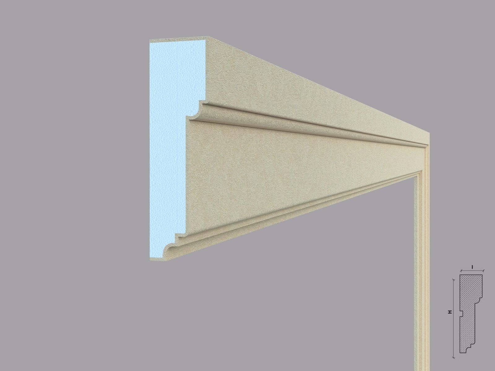 Encadrement de fenêtre FP120 — profil décoratif de façade Profilia Décor, Encadrements de fenêtres, vue 3
