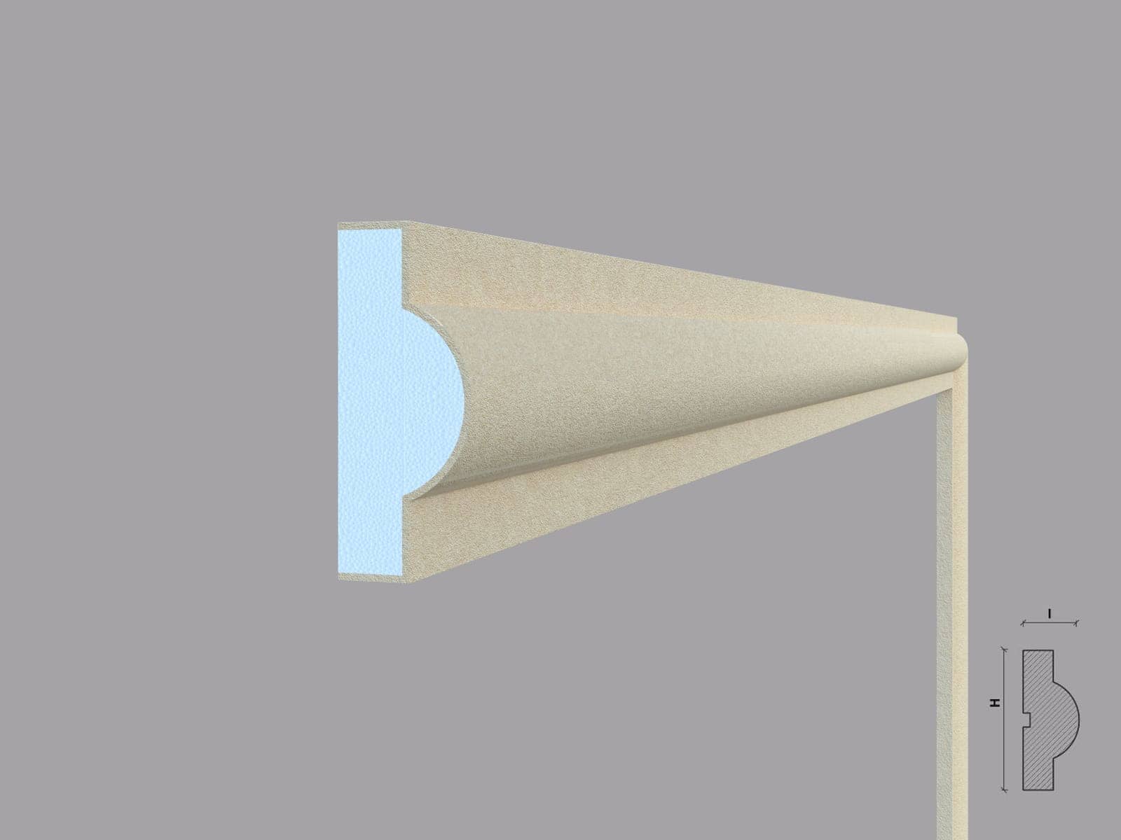 Encadrement de fenêtre FP121 — profil décoratif de façade Profilia Décor, Encadrements de fenêtres, vue 3