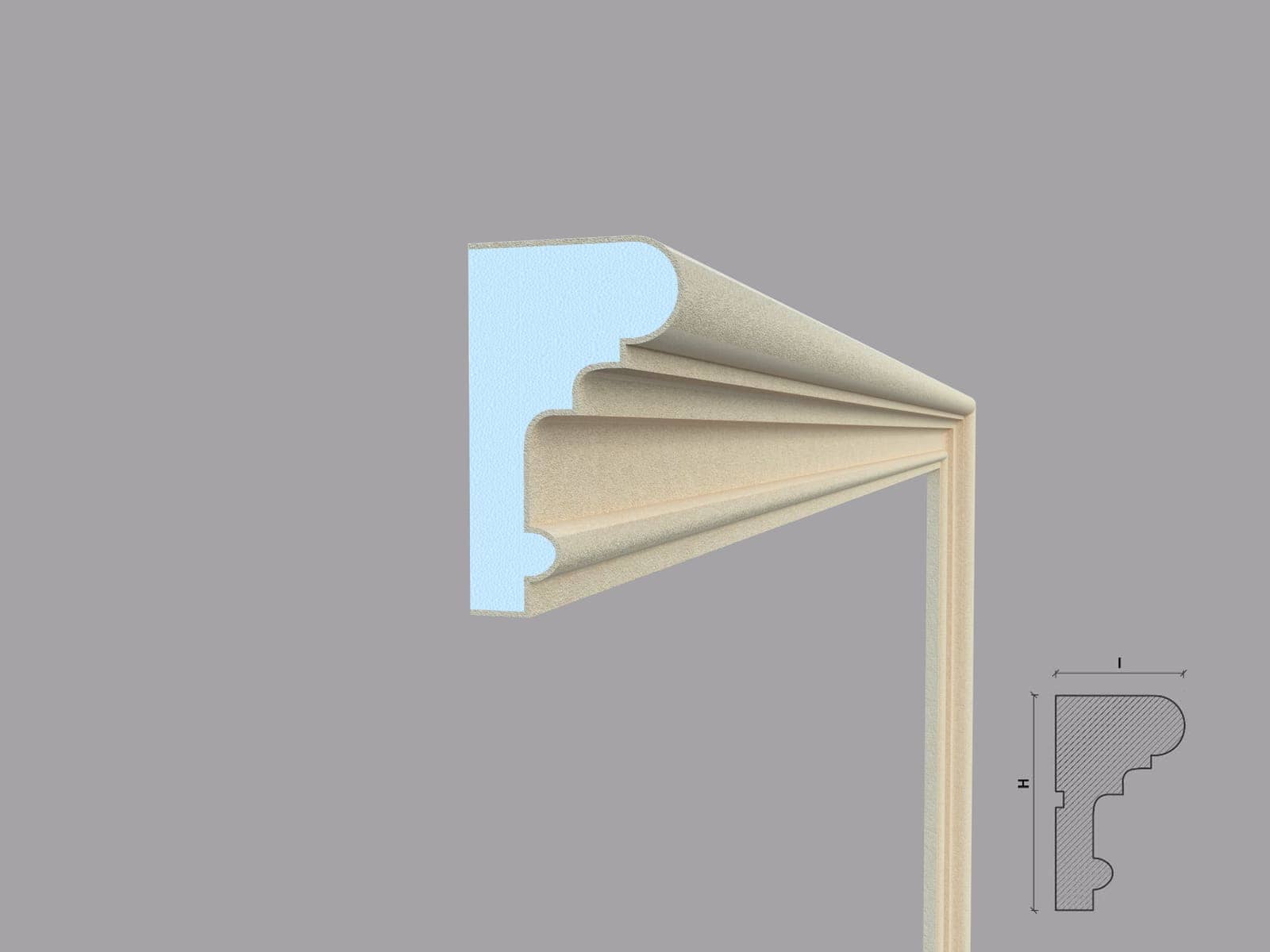 Encadrement de fenêtre FP123 — profil décoratif de façade Profilia Décor, Encadrements de fenêtres, vue 3