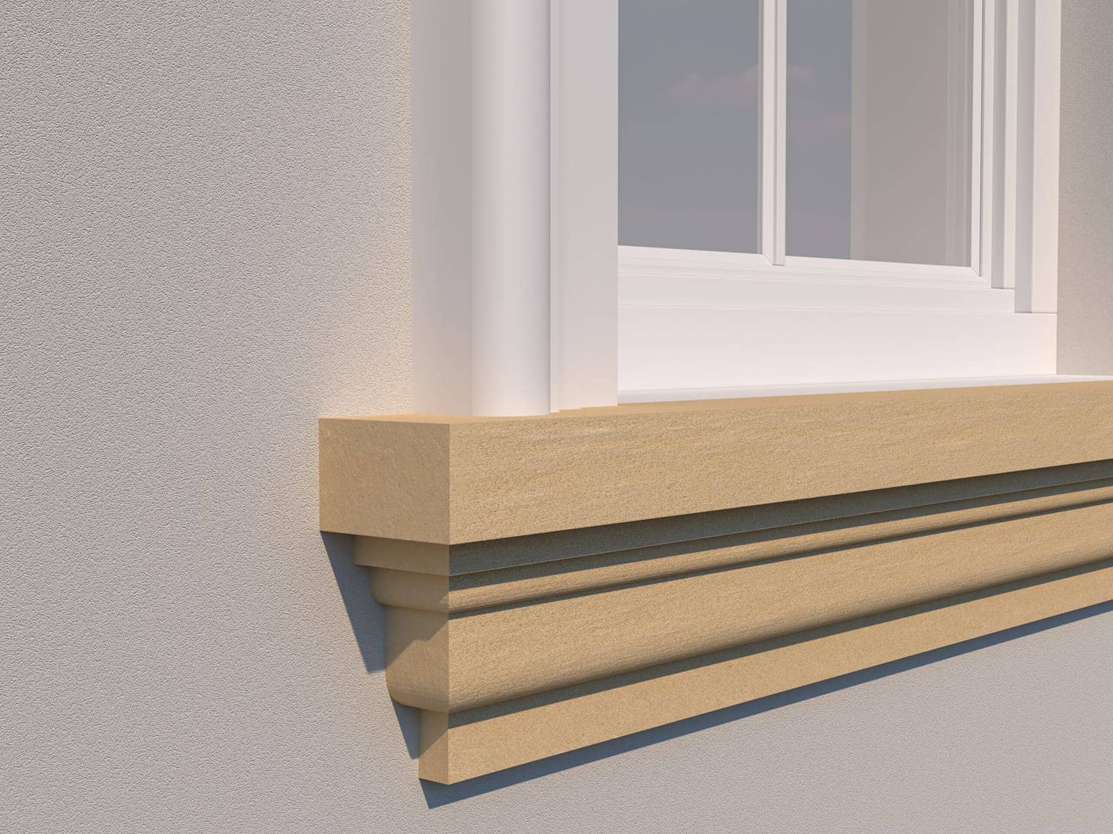 Appui de fenêtre FP212D — profil décoratif de façade Profilia Décor, Appuis de fenêtre, vue 3