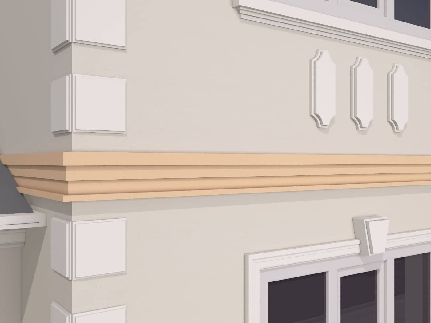 Bandeau décoratif FP318 — profil décoratif de façade Profilia Décor, Bandeaux décoratifs, vue 2
