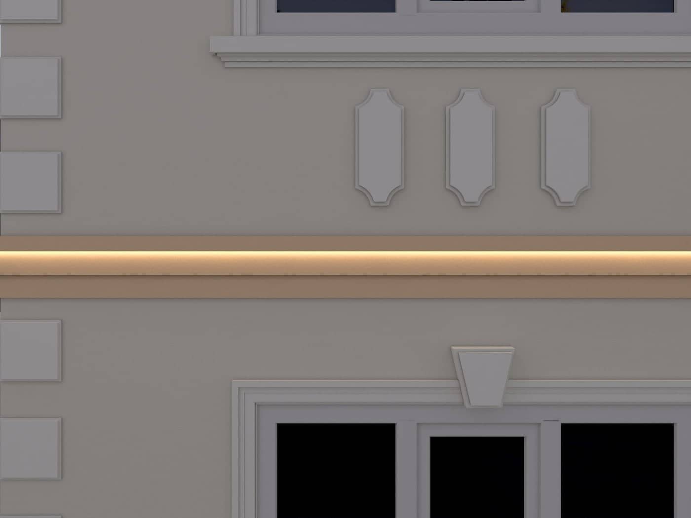 Bandeau décoratif FP324 — profil décoratif de façade Profilia Décor, Bandeaux décoratifs, vue 2