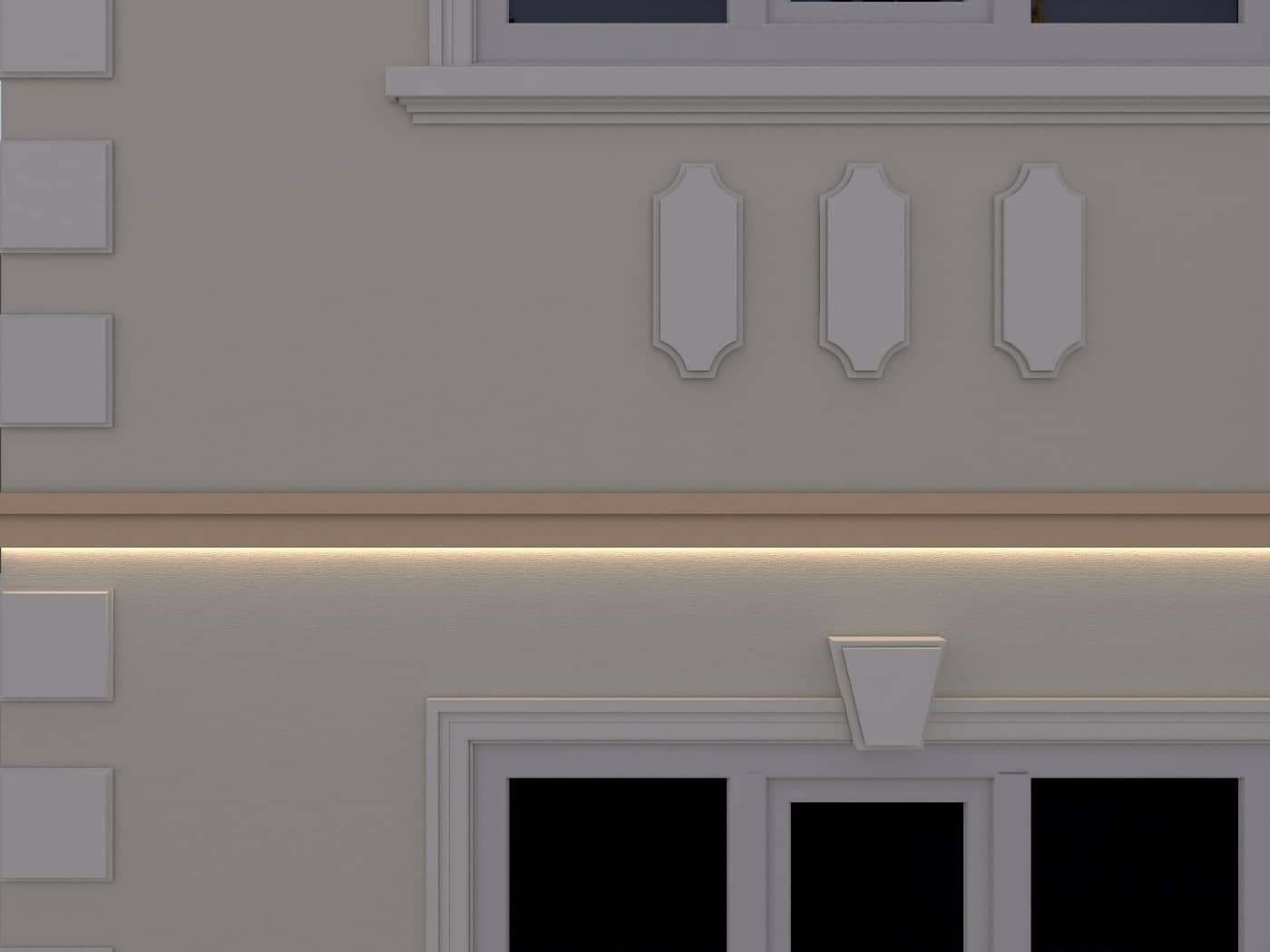 Bandeau décoratif FP325 — profil décoratif de façade Profilia Décor, Bandeaux décoratifs, vue 2