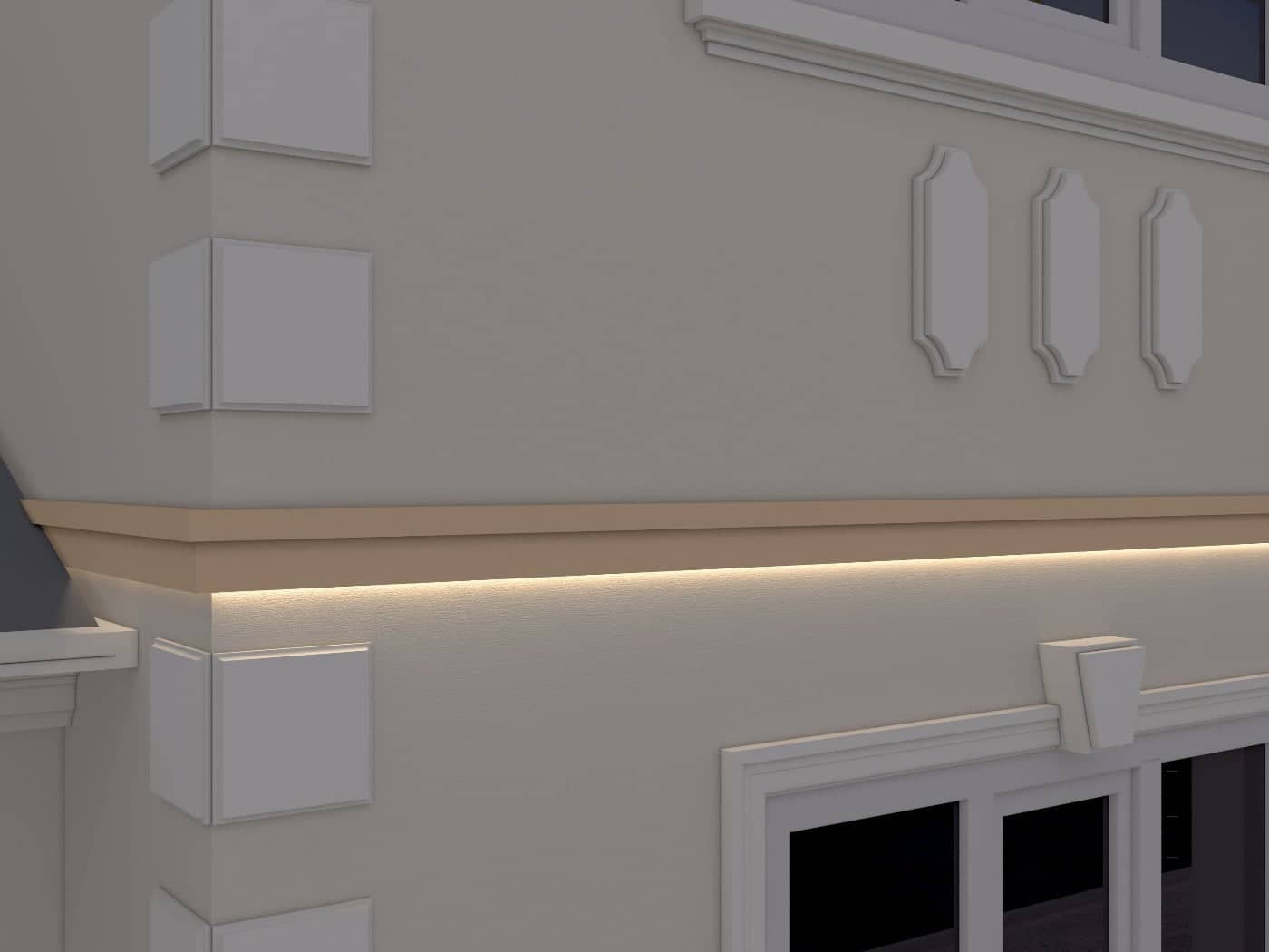 Bandeau décoratif FP325 — profil décoratif de façade Profilia Décor, Bandeaux décoratifs, vue 3