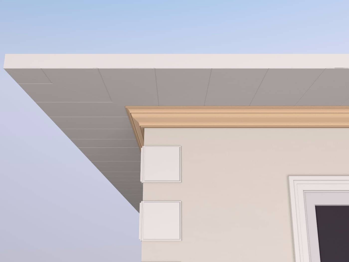 Corniche extérieure FP403 — profil décoratif de façade Profilia Décor, Corniches extérieures, vue 2