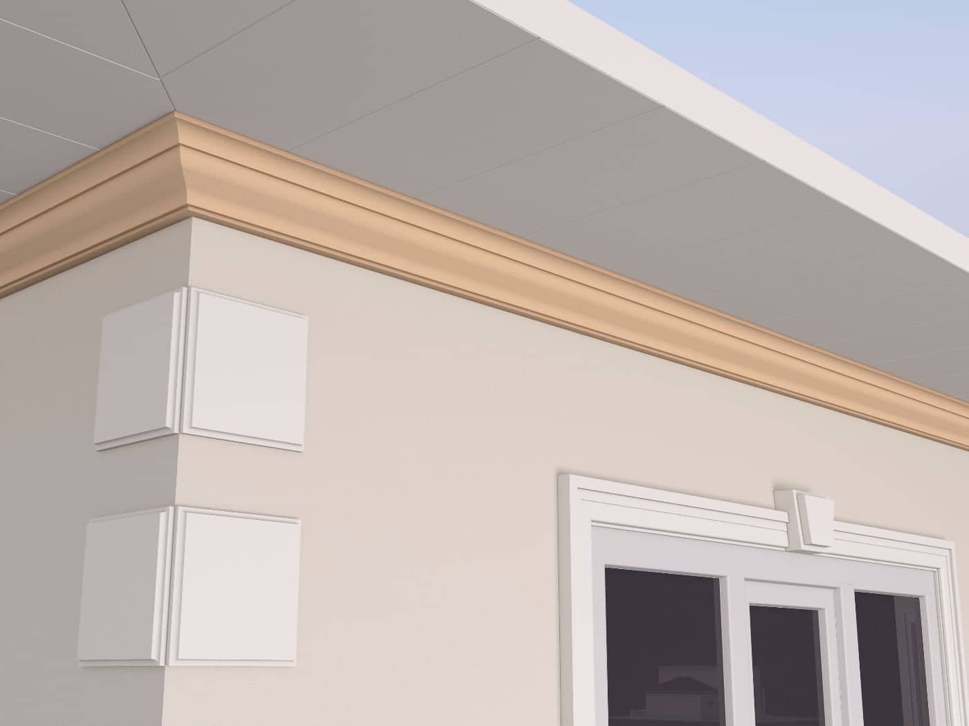 Corniche extérieure FP403 — profil décoratif de façade Profilia Décor, Corniches extérieures, vue 3