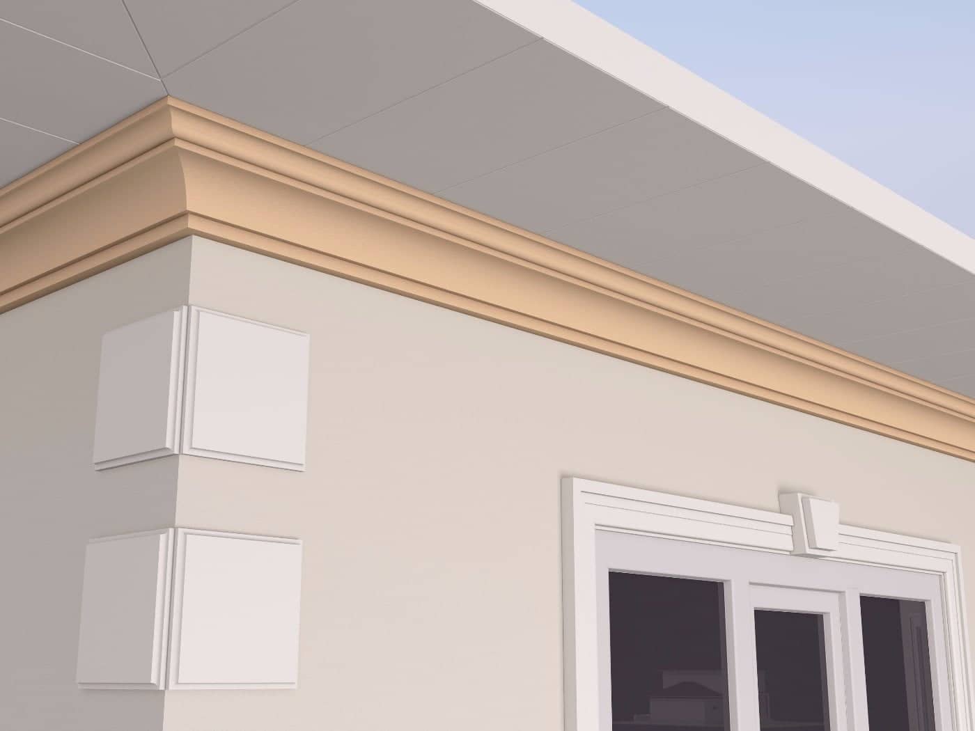 Corniche extérieure FP405 — profil décoratif de façade Profilia Décor, Corniches extérieures, vue 3