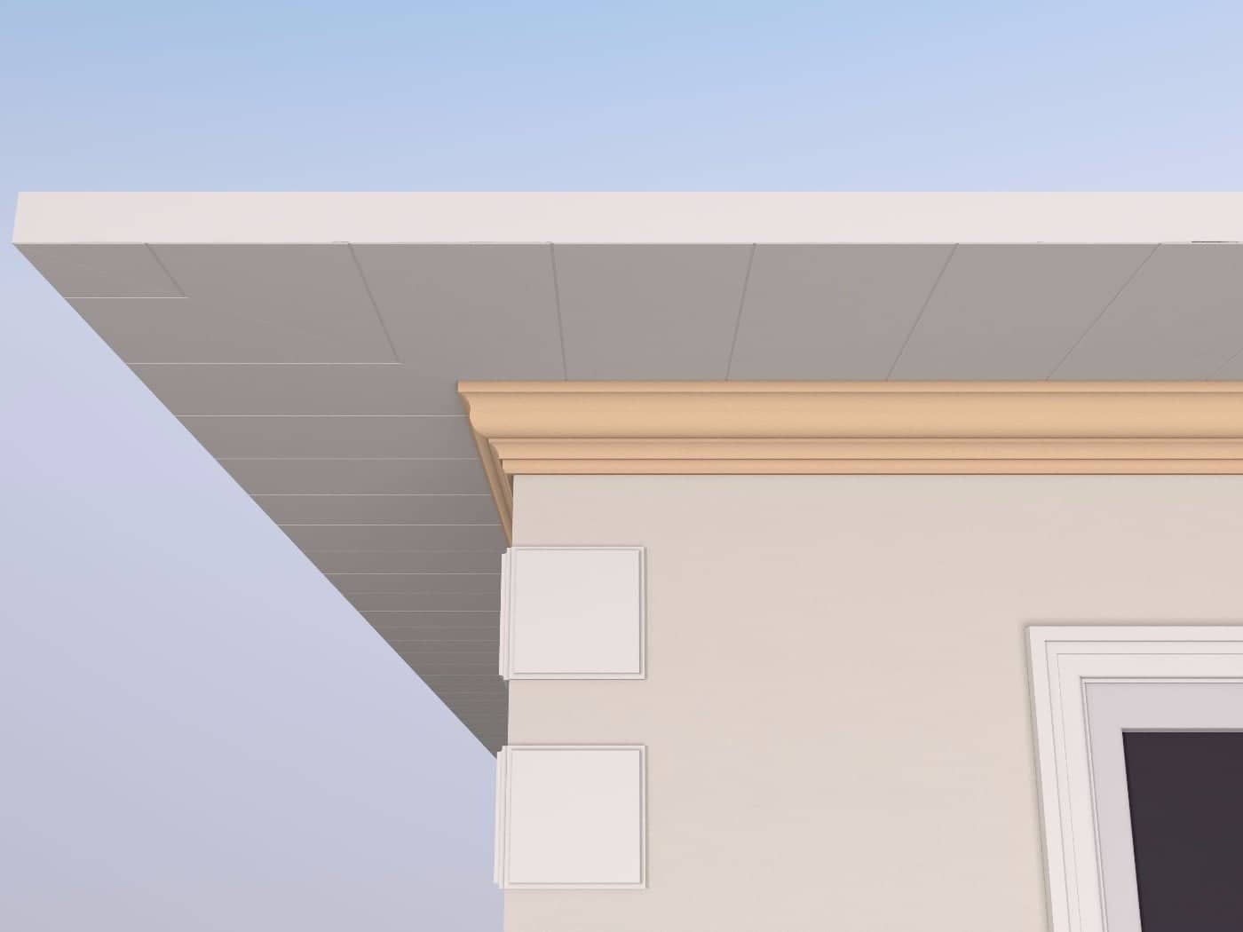 Corniche extérieure FP407 — profil décoratif de façade Profilia Décor, Corniches extérieures, vue 2