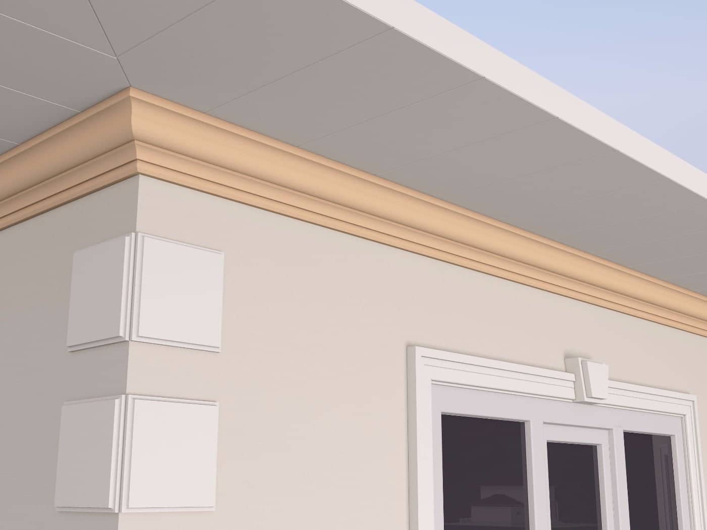 Corniche extérieure FP407 — profil décoratif de façade Profilia Décor, Corniches extérieures, vue 3