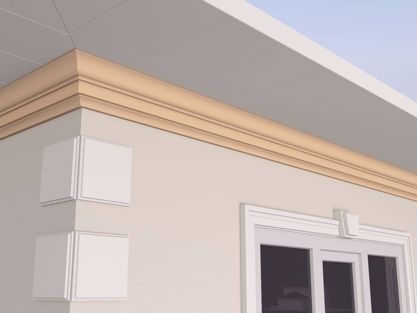 Corniche extérieure FP408 — profil décoratif de façade Profilia Décor, Corniches extérieures, vue 3
