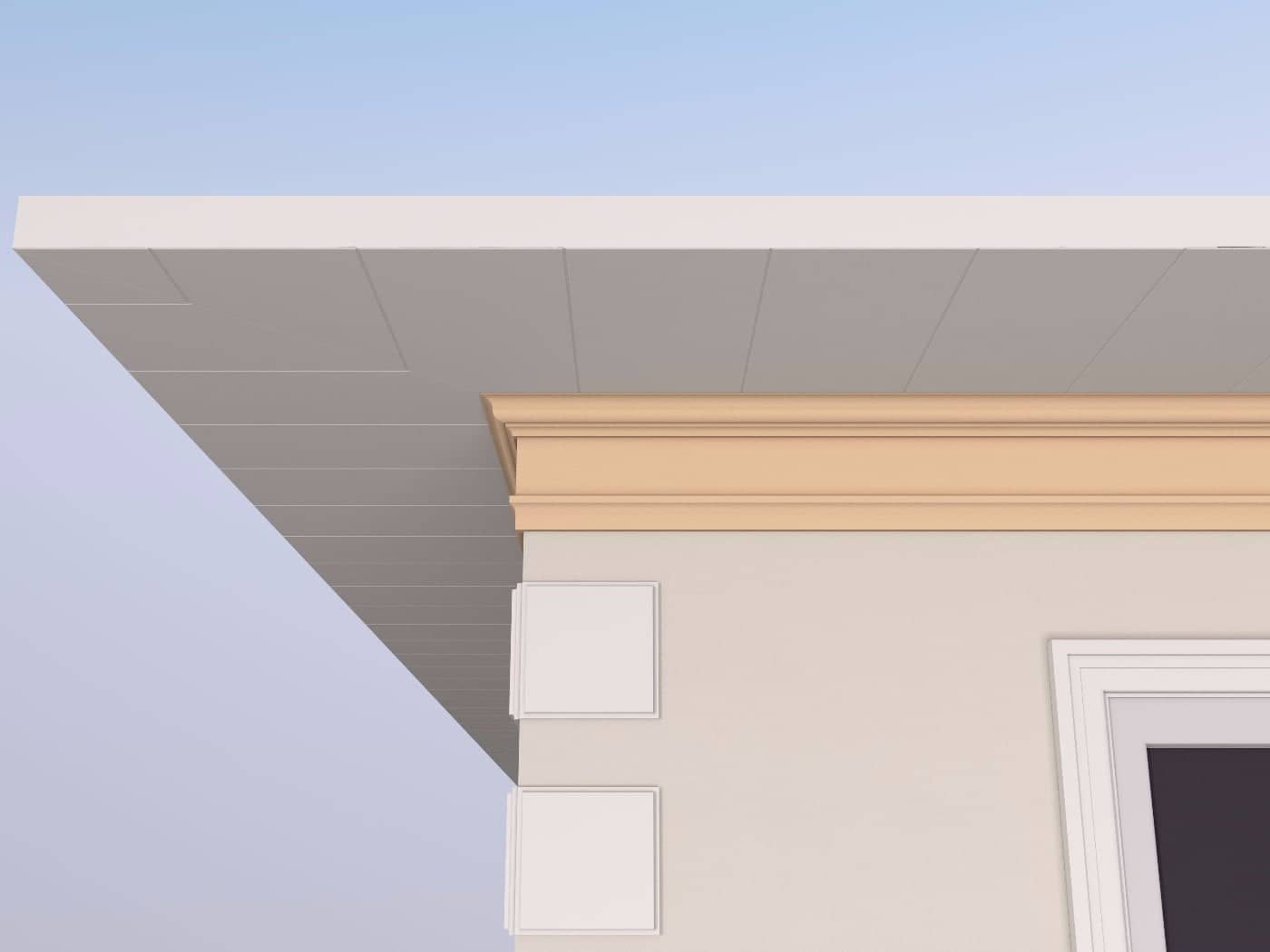 Corniche extérieure FP413 — profil décoratif de façade Profilia Décor, Corniches extérieures, vue 2