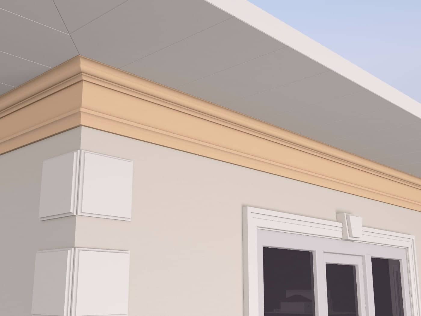 Corniche extérieure FP413 — profil décoratif de façade Profilia Décor, Corniches extérieures, vue 3