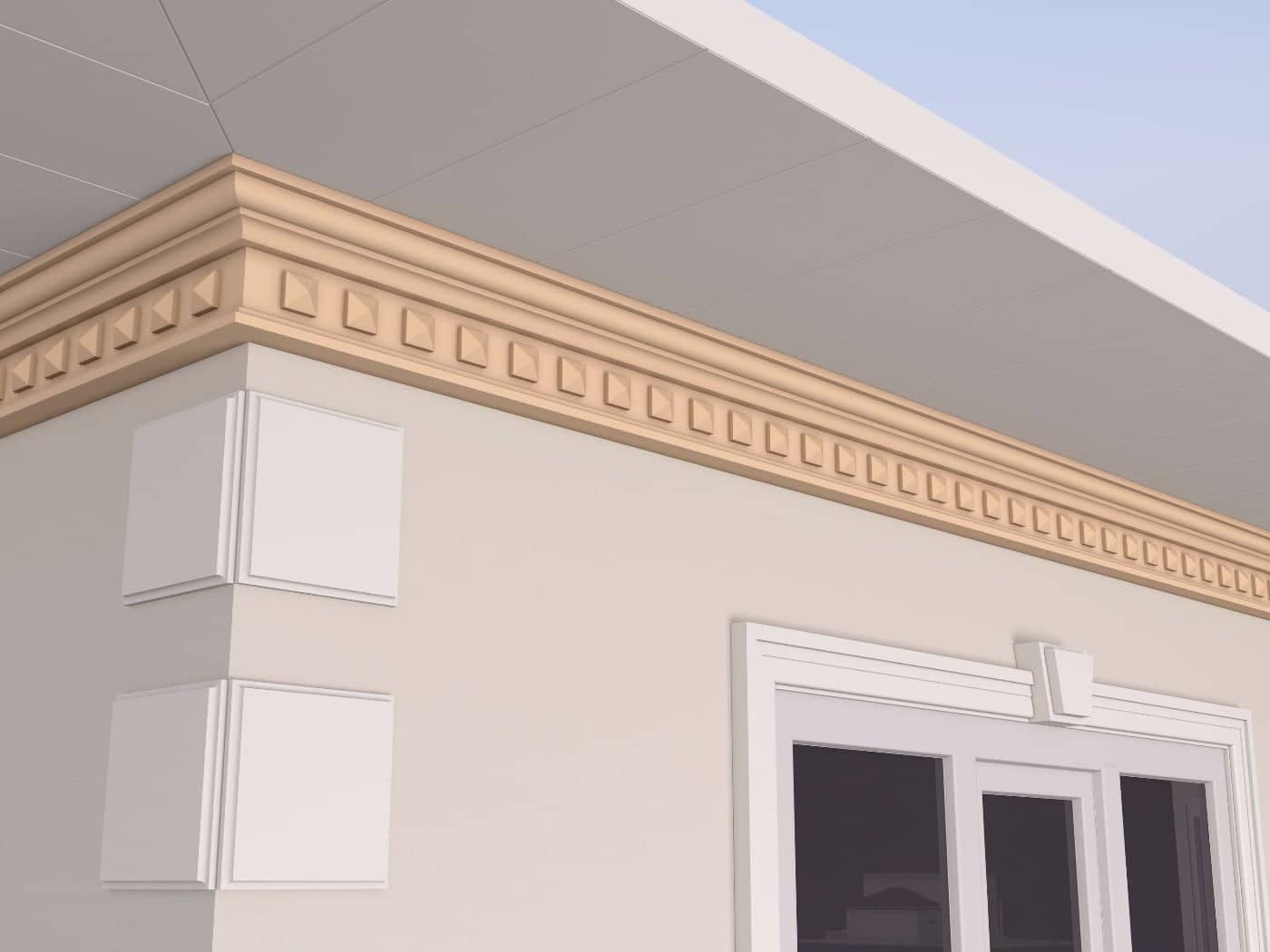 Corniche extérieure FP421 — profil décoratif de façade Profilia Décor, Corniches extérieures, vue 3
