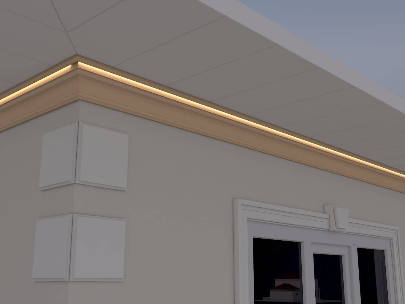 Corniche extérieure FP431 — profil décoratif de façade Profilia Décor, Corniches extérieures, vue 3