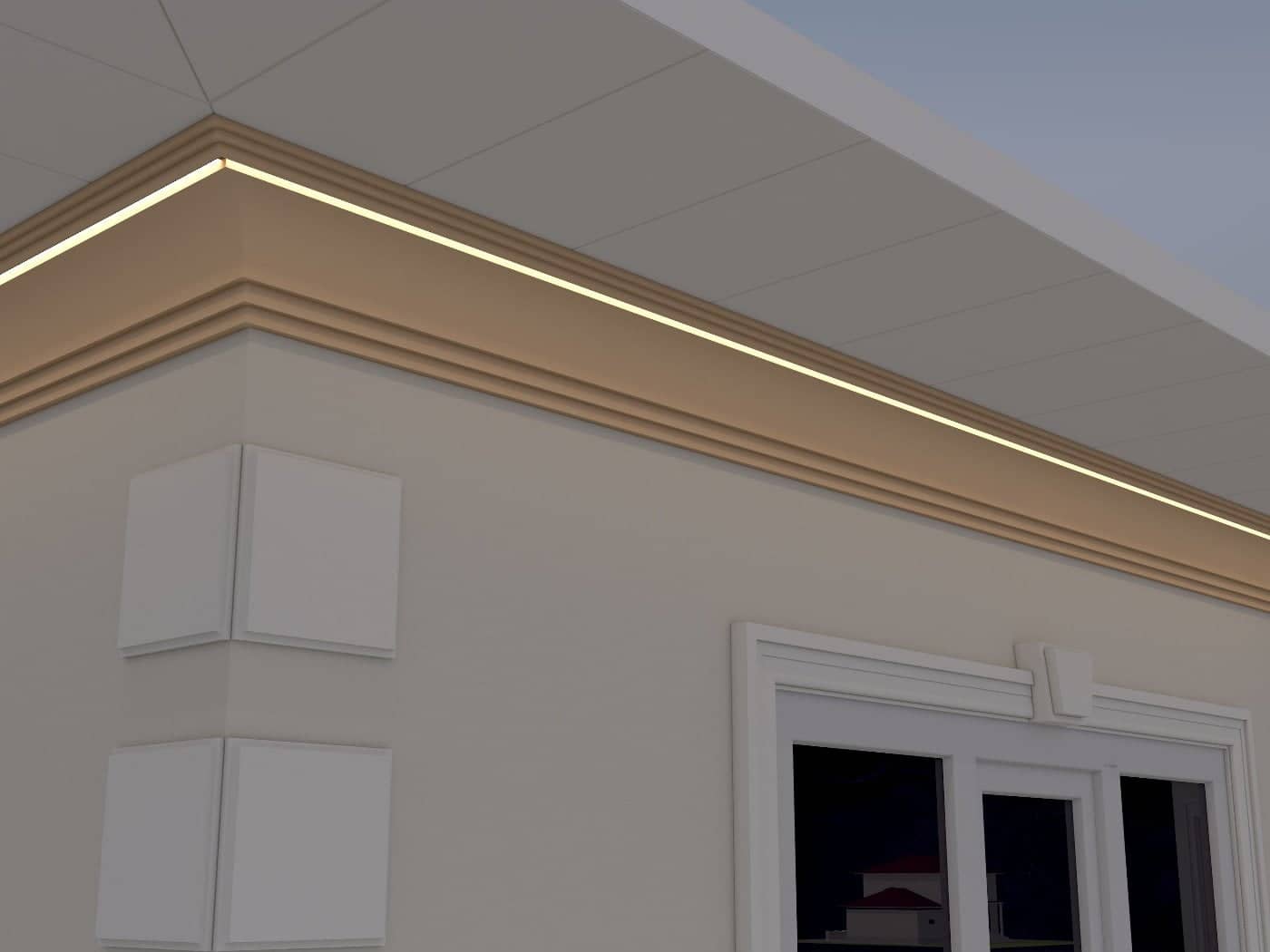 Corniche extérieure FP432 — profil décoratif de façade Profilia Décor, Corniches extérieures, vue 3