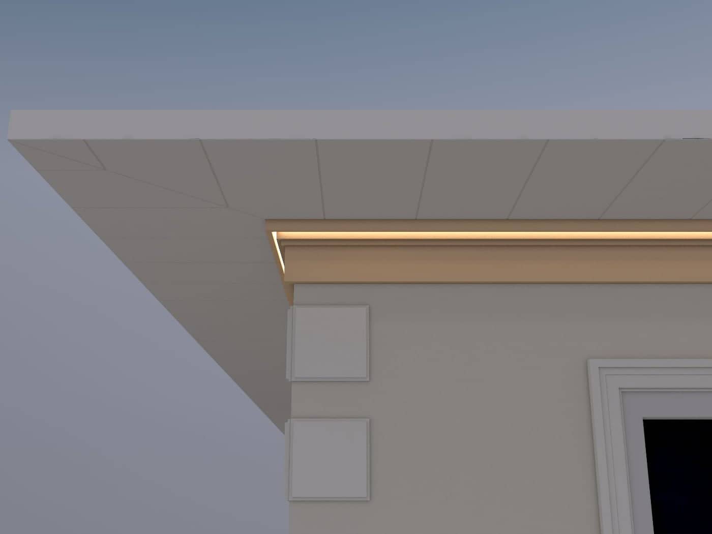Corniche extérieure FP433 — profil décoratif de façade Profilia Décor, Corniches extérieures, vue 2