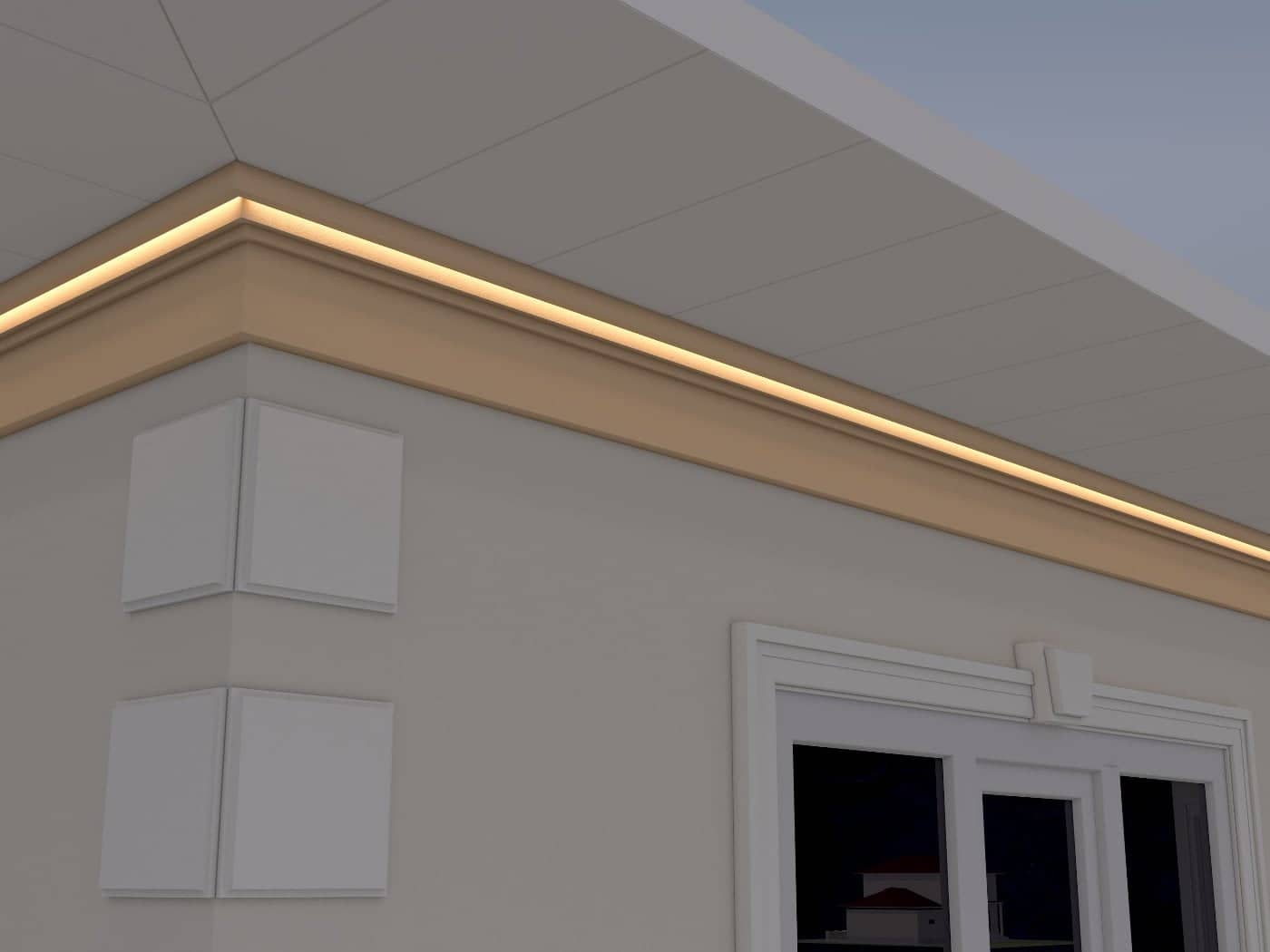 Corniche extérieure FP433 — profil décoratif de façade Profilia Décor, Corniches extérieures, vue 3