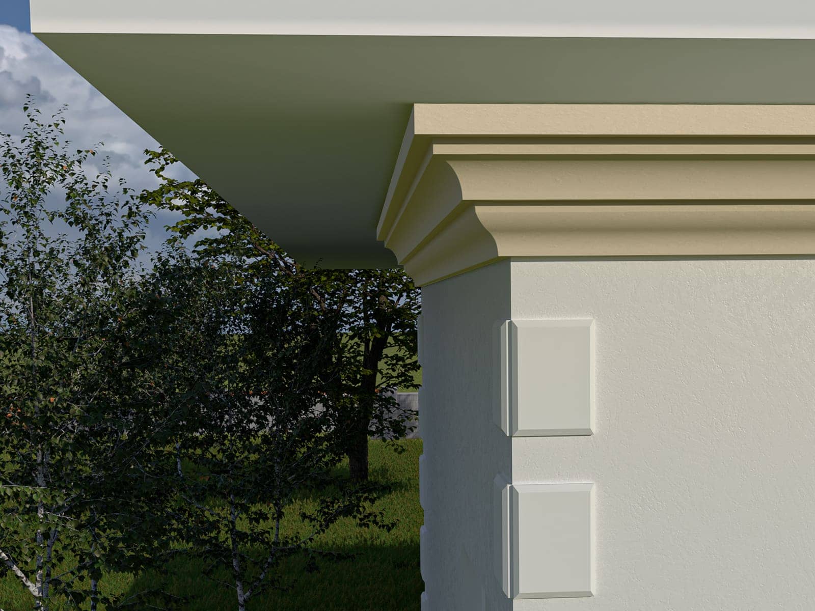 Corniche extérieure FP437 — profil décoratif de façade Profilia Décor, Corniches extérieures, vue 2