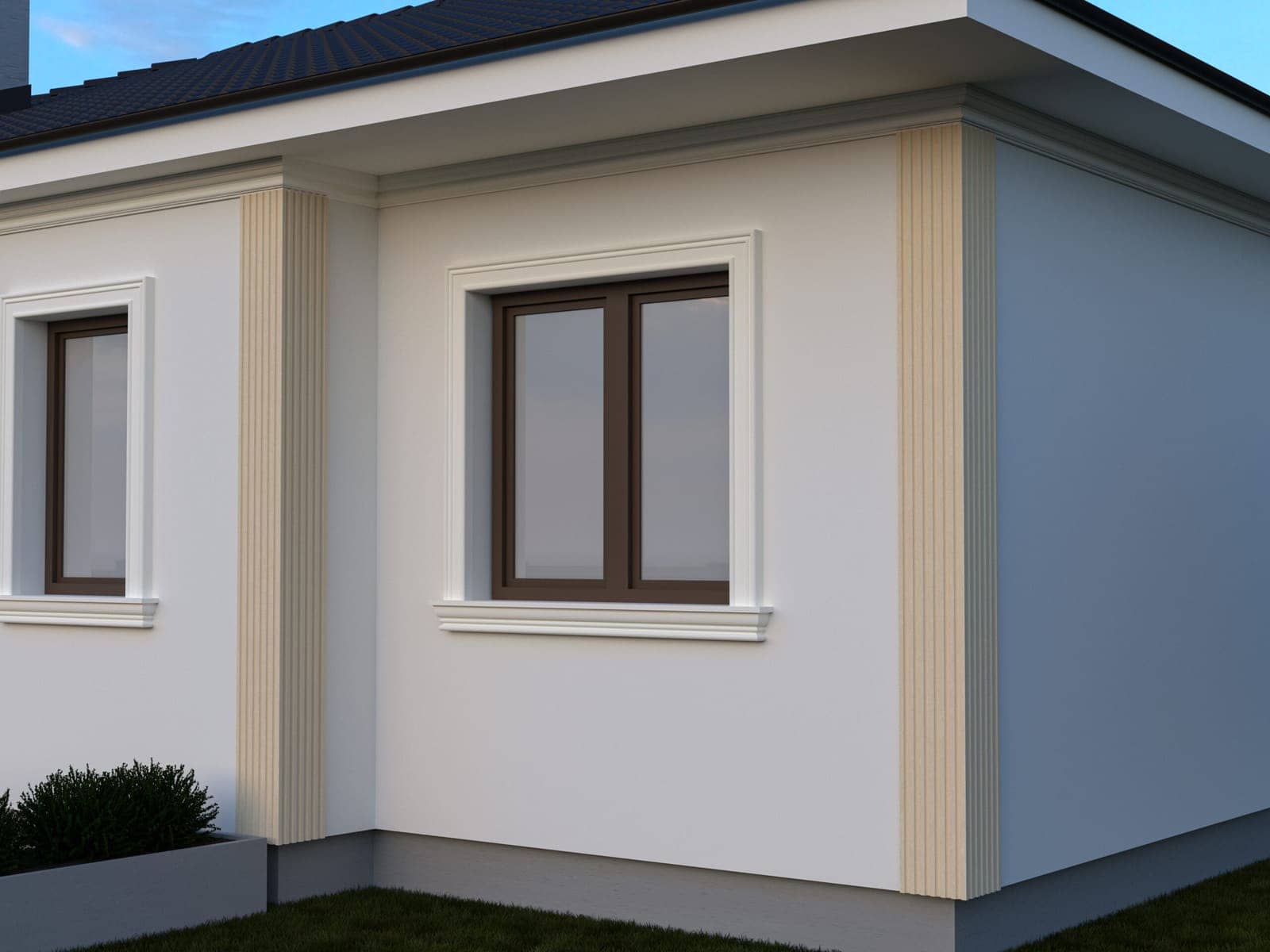 Pilastre FP502-45 — coupe 45° — profil décoratif de façade Profilia Décor, Pilastres, vue 3
