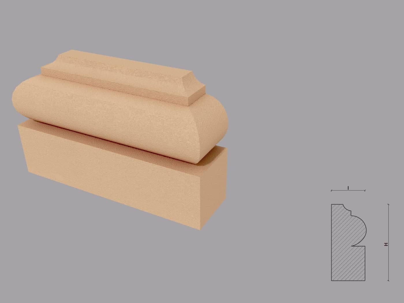 Pilastre FP601 — profil décoratif de façade Profilia Décor, Pilastres, vue 2