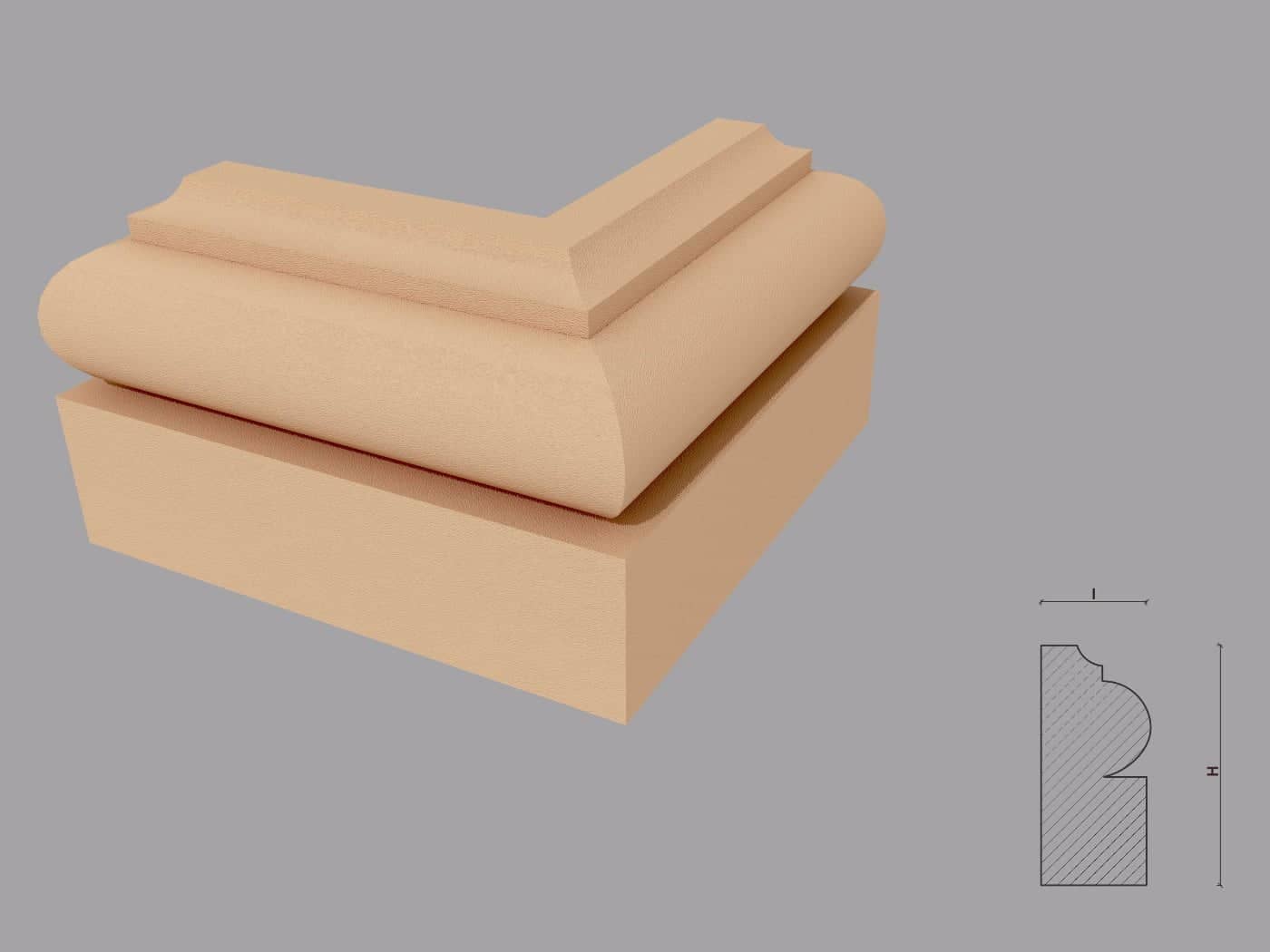 Pilastre FP601 — profil décoratif de façade Profilia Décor, Pilastres, vue 3