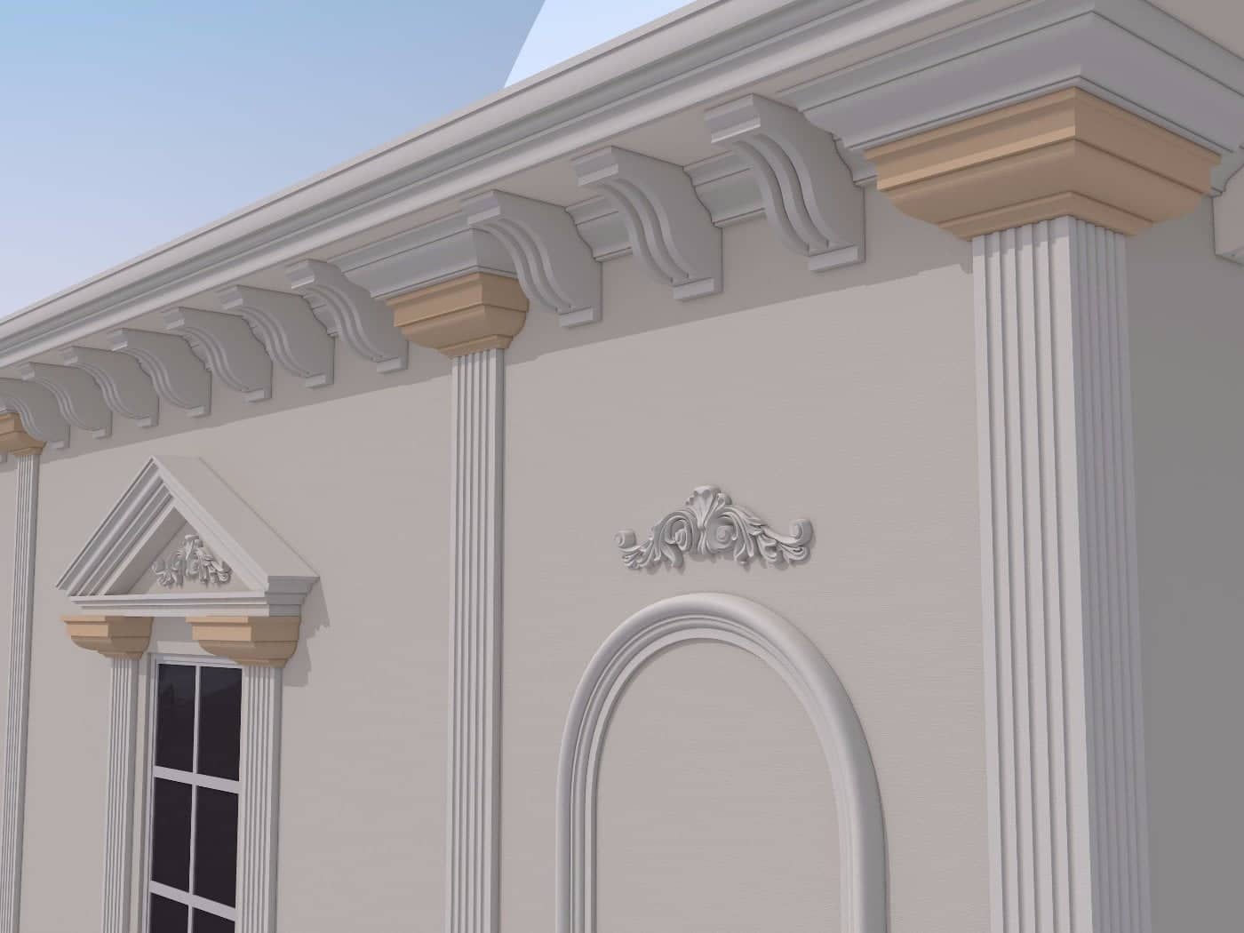 Pilastre FP701 — profil décoratif de façade Profilia Décor, Pilastres, vue 3