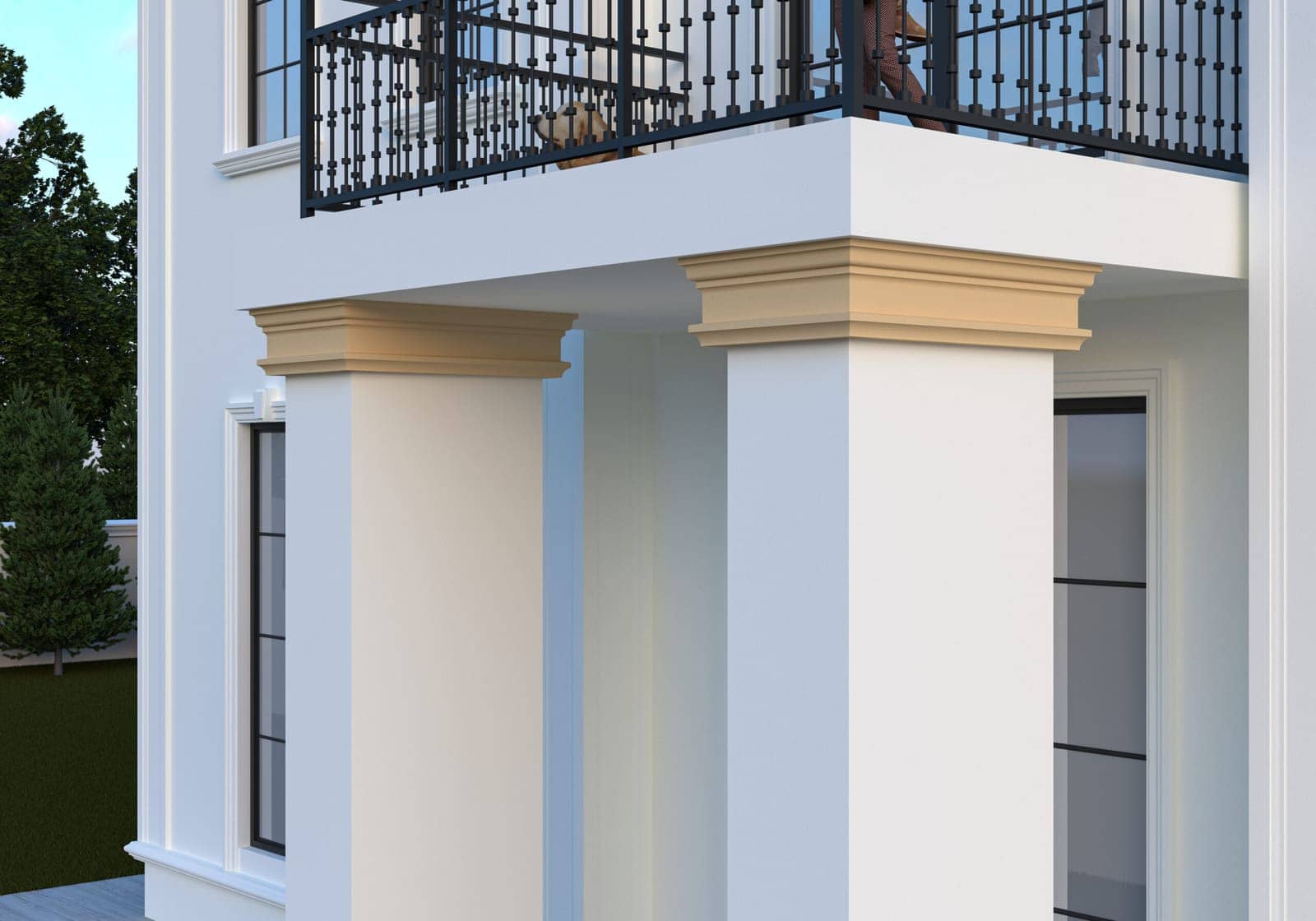 Pilastre FP702-2M — profil décoratif de façade Profilia Décor, Pilastres, vue 2