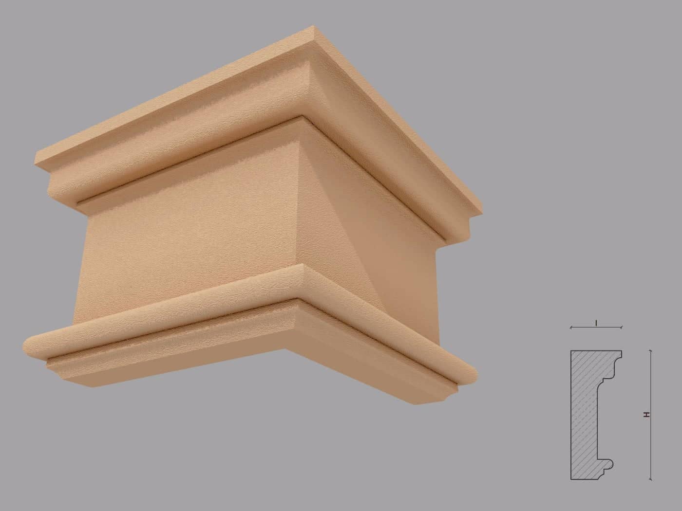 Pilastre FP703 — profil décoratif de façade Profilia Décor, Pilastres, vue 2