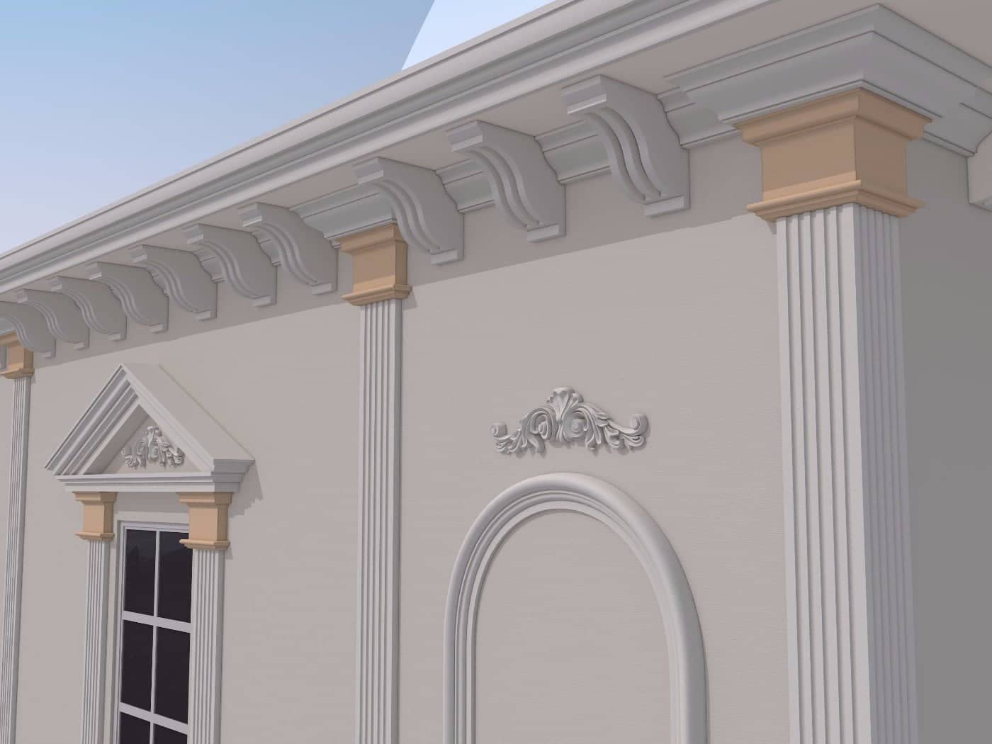 Pilastre FP703 — profil décoratif de façade Profilia Décor, Pilastres, vue 3