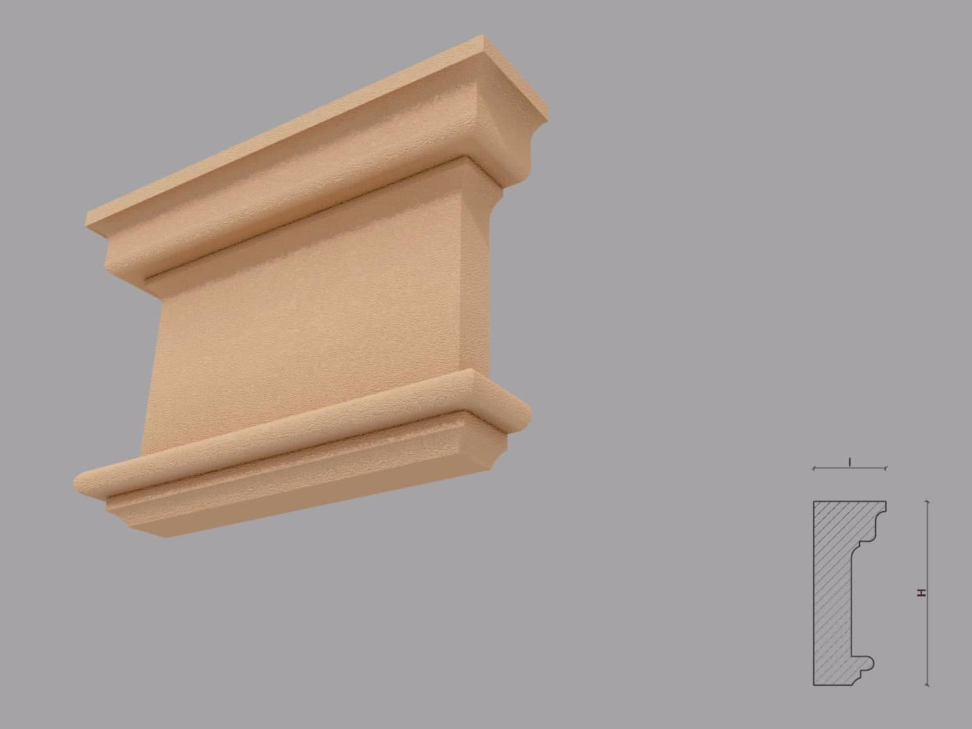 Pilastre FP703 — profil décoratif de façade Profilia Décor, Pilastres, vue 4