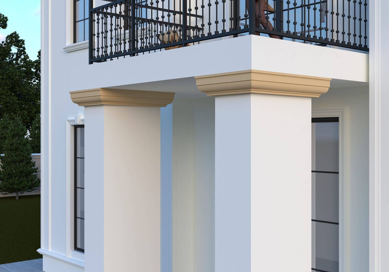 Pilastre FP901P-2M — profil décoratif de façade Profilia Décor, Pilastres, vue 2