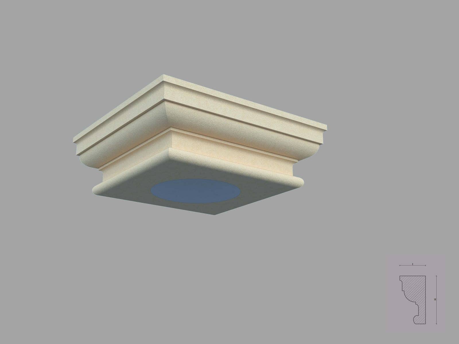 Colonne FP902 — profil décoratif de façade Profilia Décor, Colonnes décoratives, vue 2