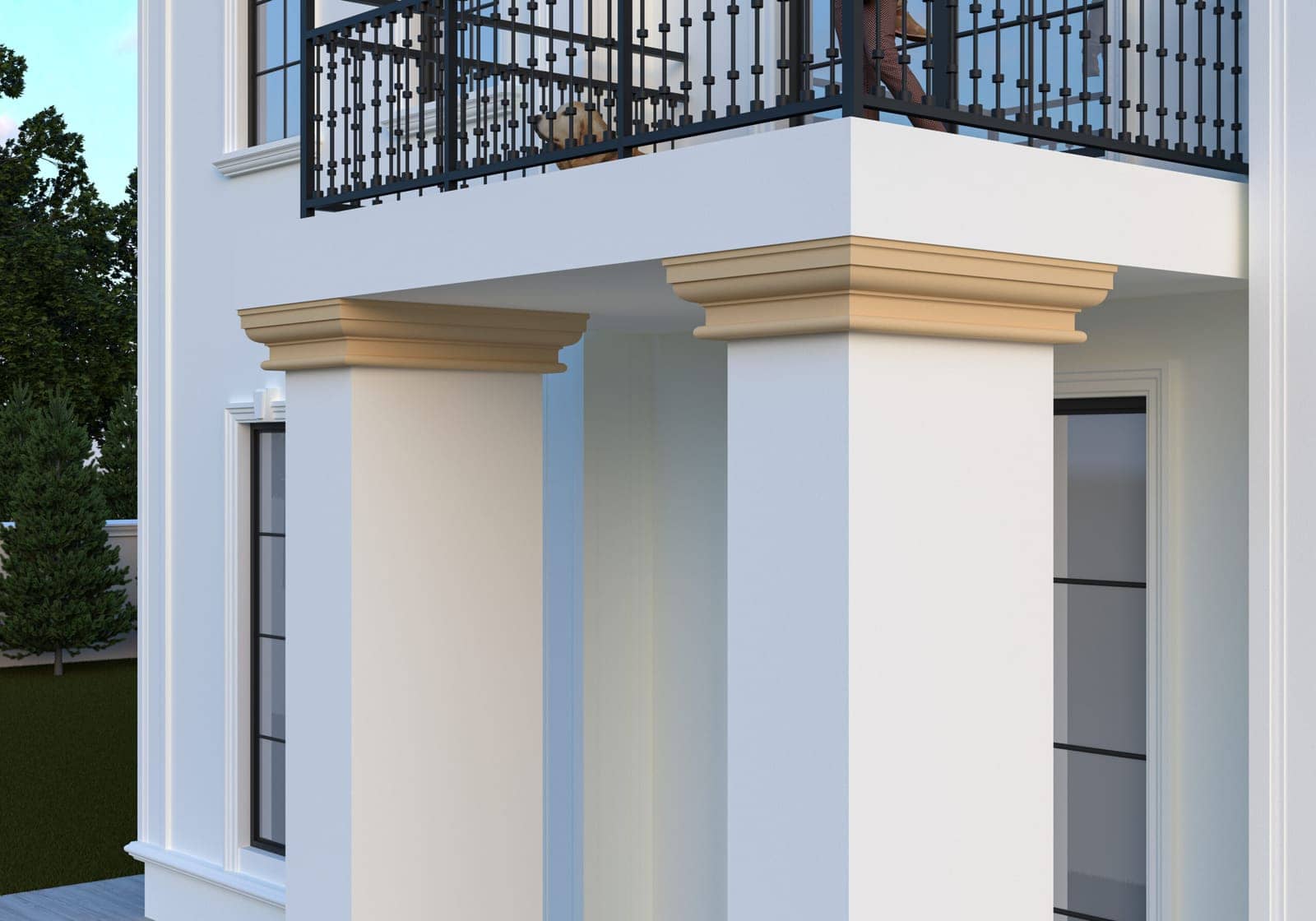 Pilastre FP902P-2M — profil décoratif de façade Profilia Décor, Pilastres, vue 2