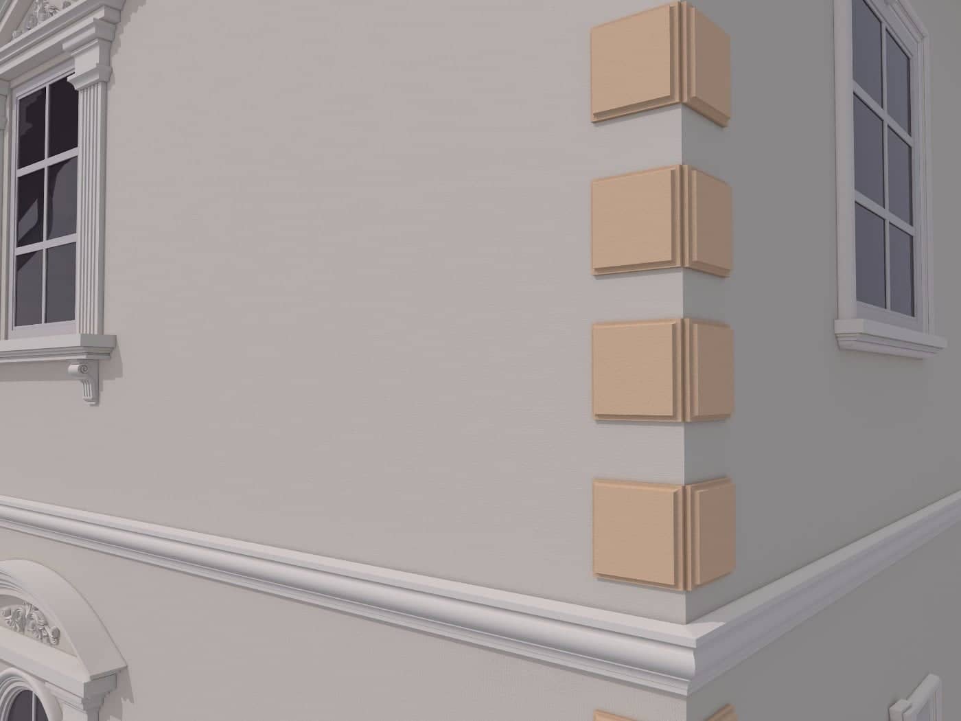 Chaîne d’angle FPCL01 — profil décoratif de façade Profilia Décor, Chaînes d’angle, vue 2