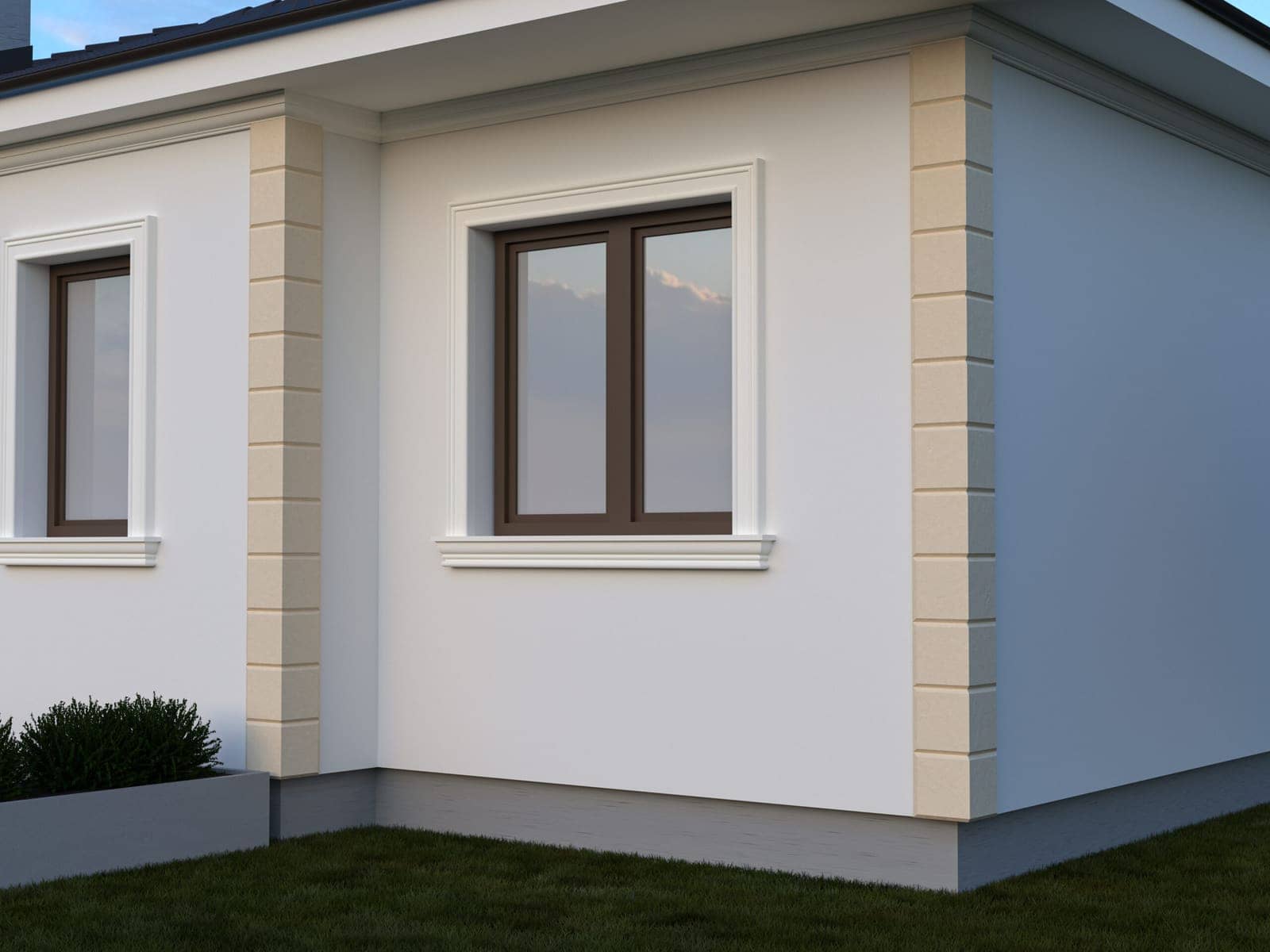 Chaîne d’angle FPCL03-1M-45 — coupe 45° — profil décoratif de façade Profilia Décor, Chaînes d’angle, vue 2