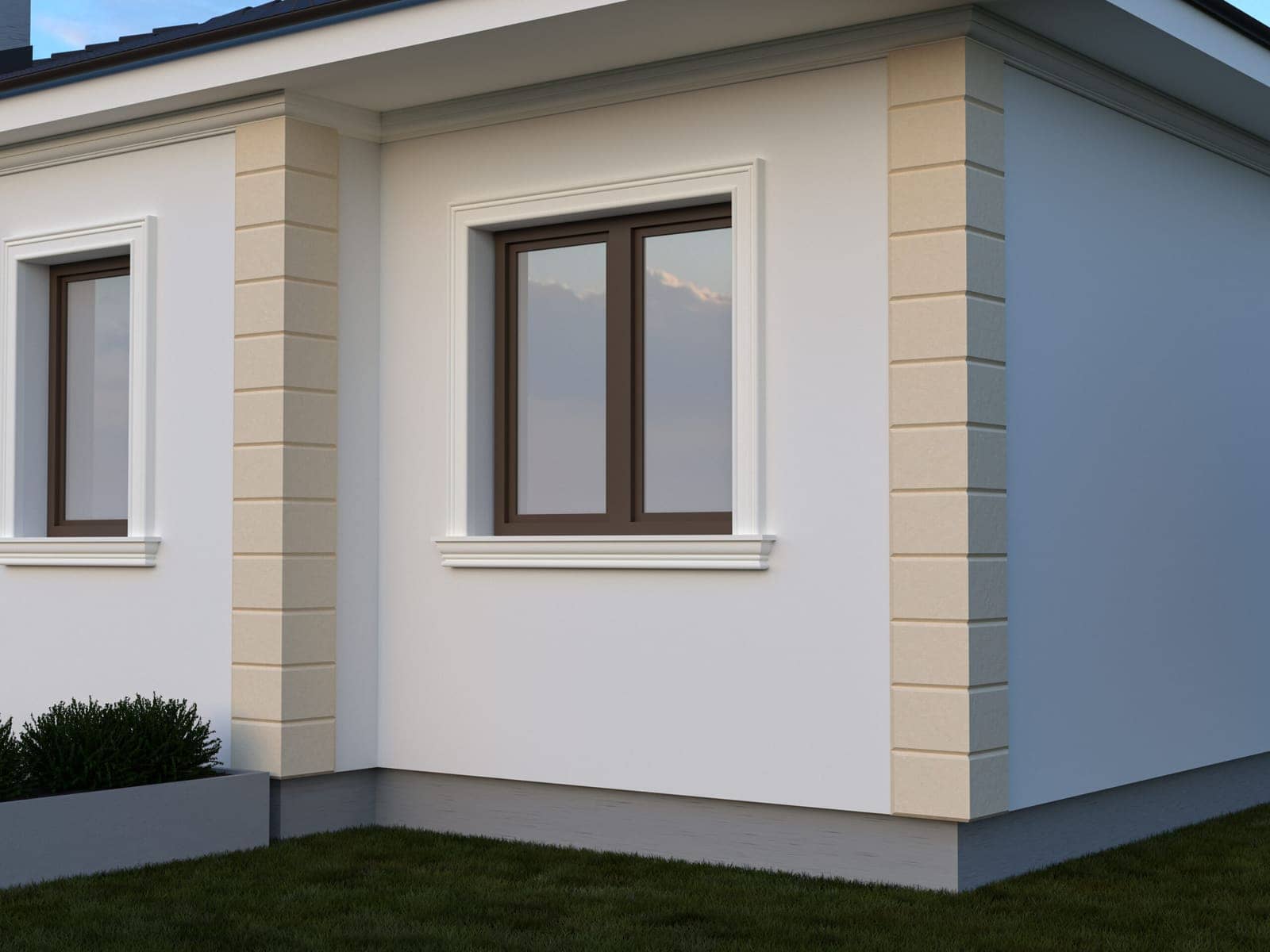 Chaîne d’angle FPCL04-1M-45 — coupe 45° — profil décoratif de façade Profilia Décor, Chaînes d’angle, vue 2