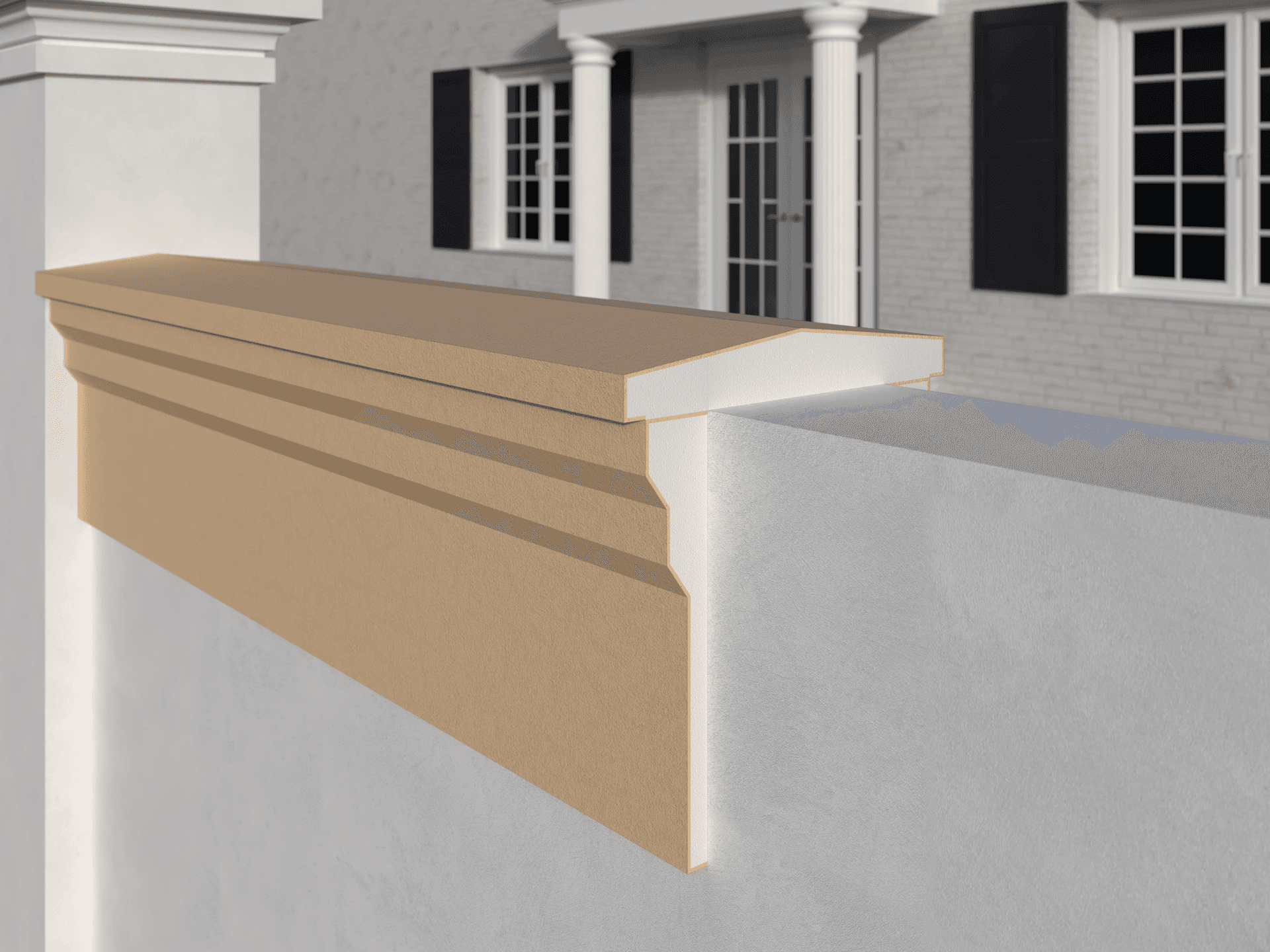 Chapeau de pilier FPIG02 — profil décoratif de façade Profilia Décor, Chapeaux de pilier, vue 2