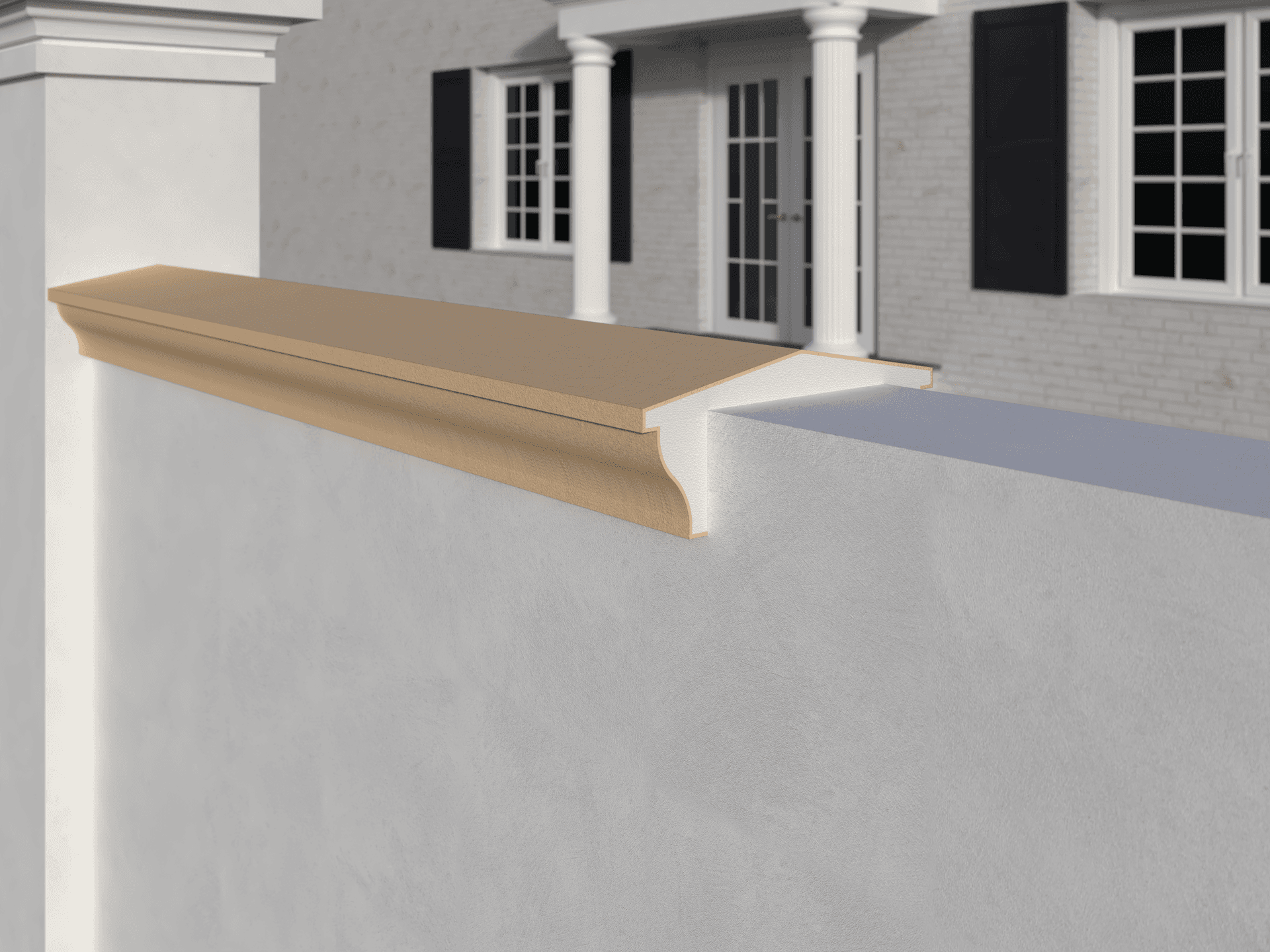 Chapeau de pilier FPIG04 — profil décoratif de façade Profilia Décor, Chapeaux de pilier, vue 2